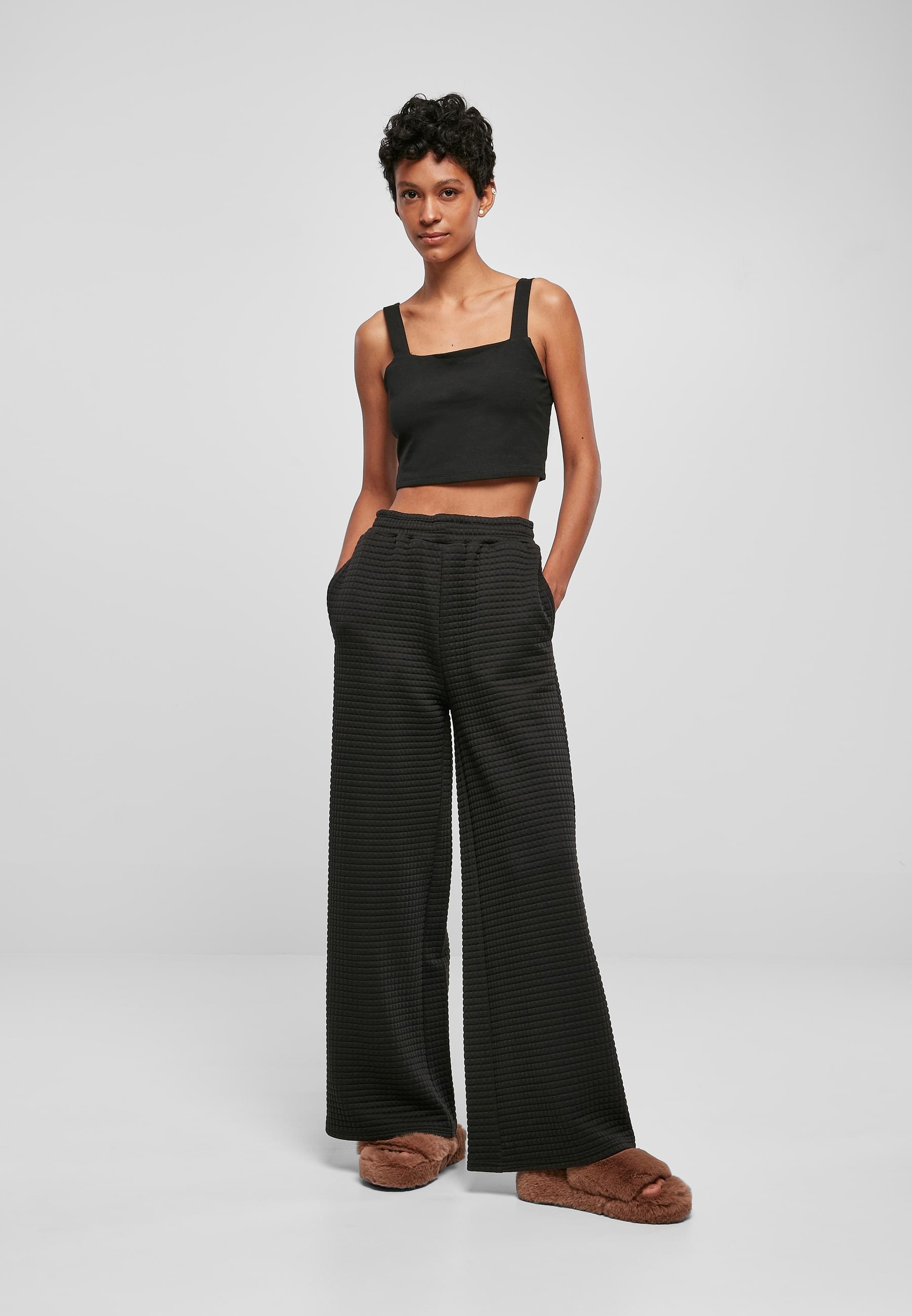 URBAN CLASSICS Stoffhose »Urban Classics Damen Ladies Quilte Wide Leg Sweat Pants«, (1 tlg.)