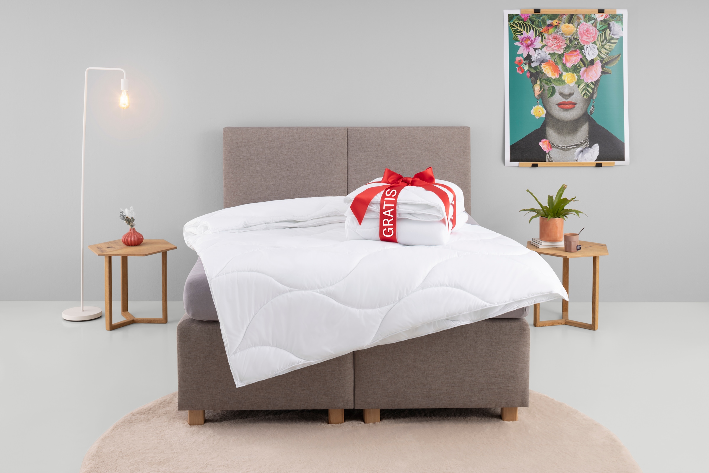 my home Microfaserbettdecke »Caelan, kaufe eine Decke - erhalte die Leichtbettdecke gratis dazu!«, 4-Jahreszeiten, Füllung 100% Polyester, Bezug 100% Polyester, (1 St.), Bettdecke 135x200 cm und 155x220 cm, Sommer, Winter