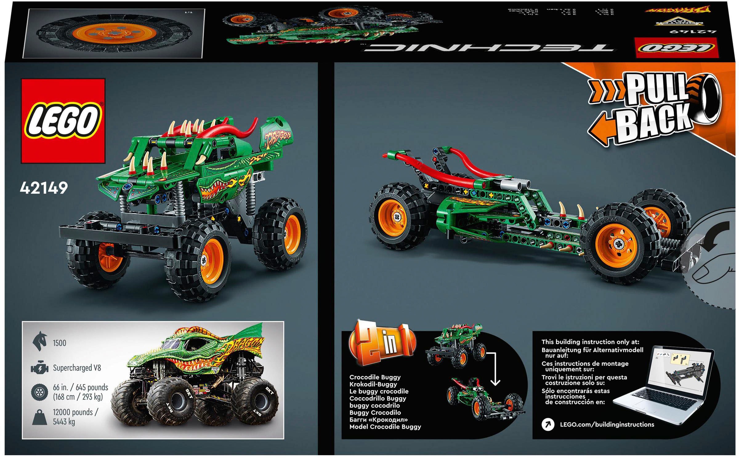 LEGO® Konstruktionsspielsteine »Monster Jam™ Dragon™ (42149), LEGO® Technic«, (217 St.), Made in Europe