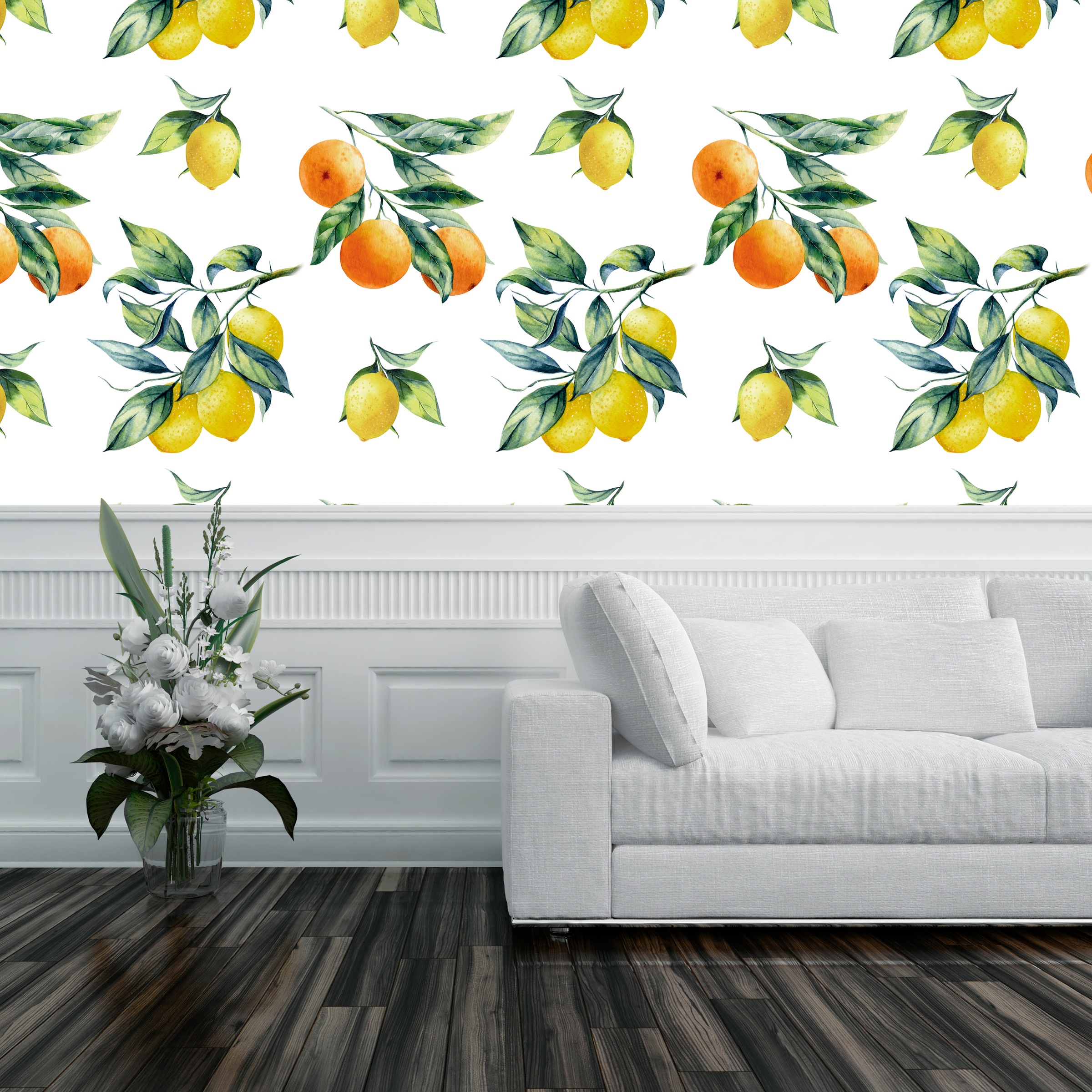 queence Vinyltapete »Iocea«, bedruckt-Motiv-botanisch-floral-gemustert-natürlich, 90x250cm, selbstklebend, kinderleichte Anbringung, Sticker