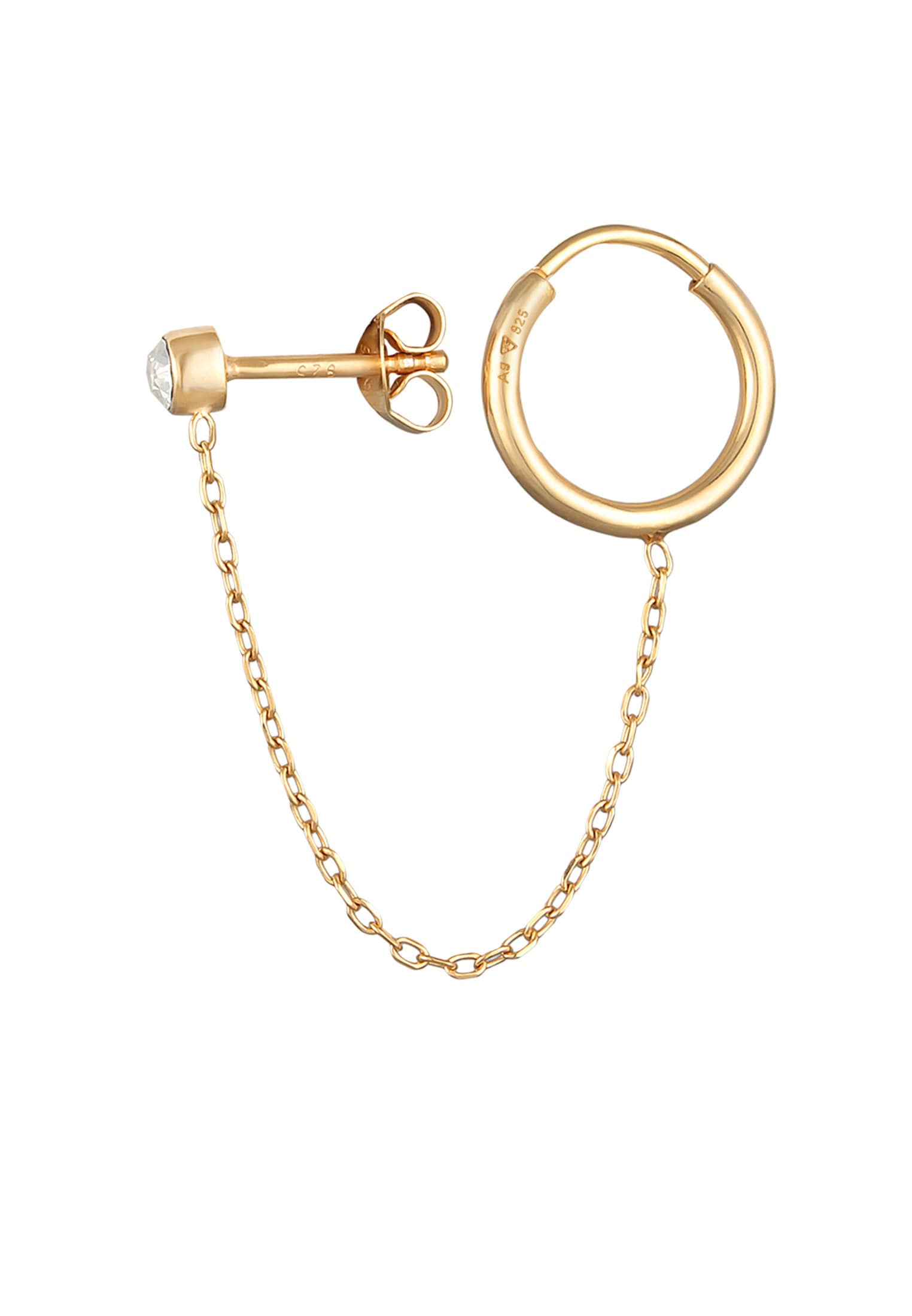 Elli Ohrklemme »Ohrringe Doppelter Piercing 2-Loch Ohrring 925 Silber, mit Kristallen von Swarovski®«