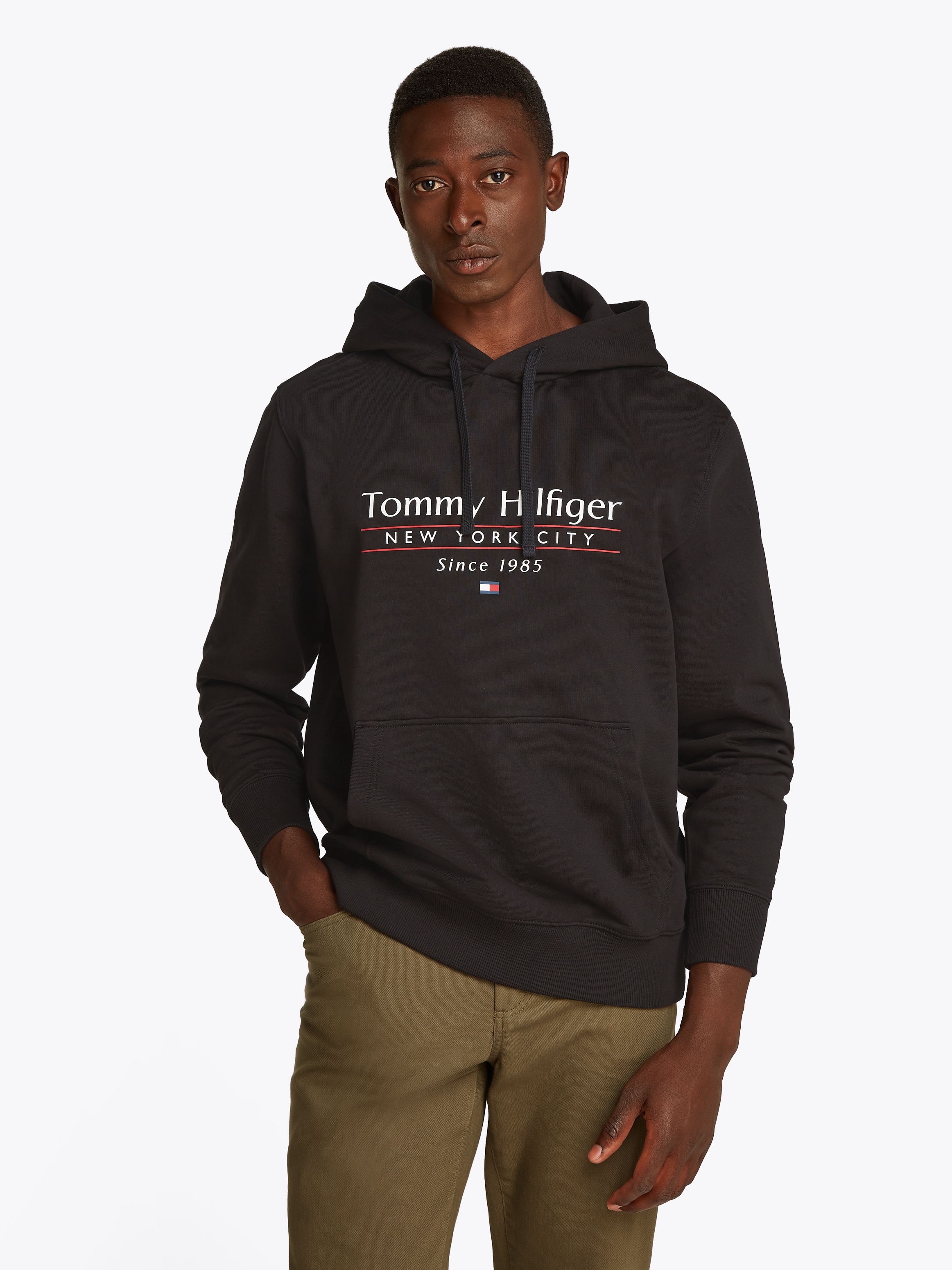 Tommy Hilfiger "HILFIGER CENTER STACK HOODY", mit großem mehrfarbigen Print günstig online kaufen