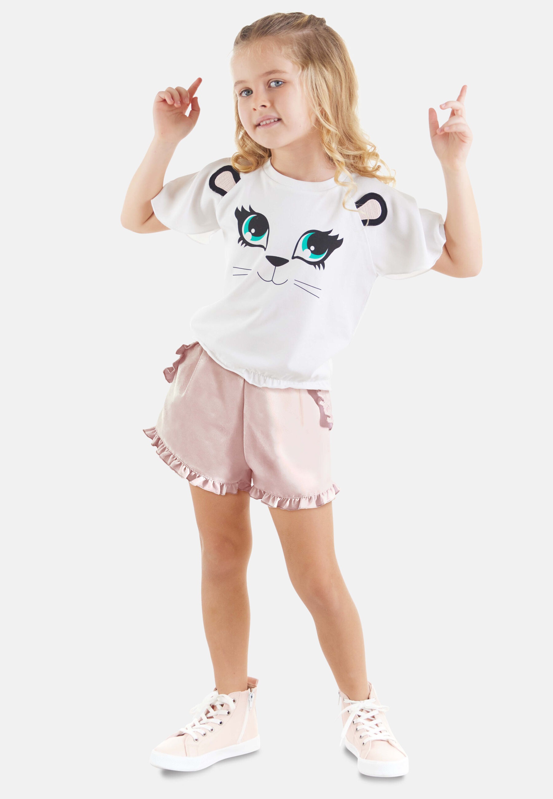 Denokids Hausanzug "White Cat", 2 Stk. mit niedlichem Tiergesicht günstig online kaufen