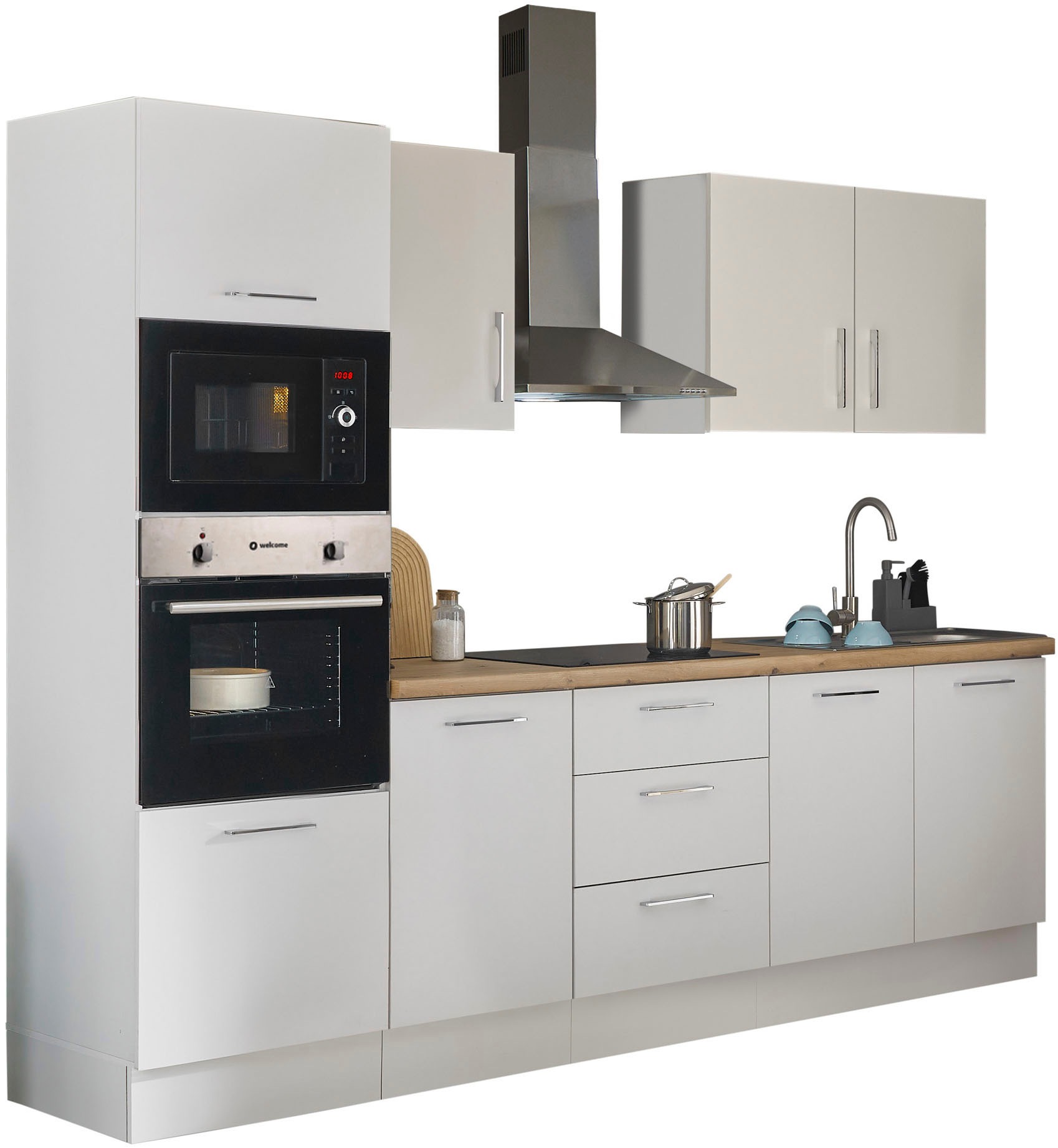 BASIC by Balculina Küchenzeile »Turin«, Breite 270 cm, wahlweise mit E-Geräten