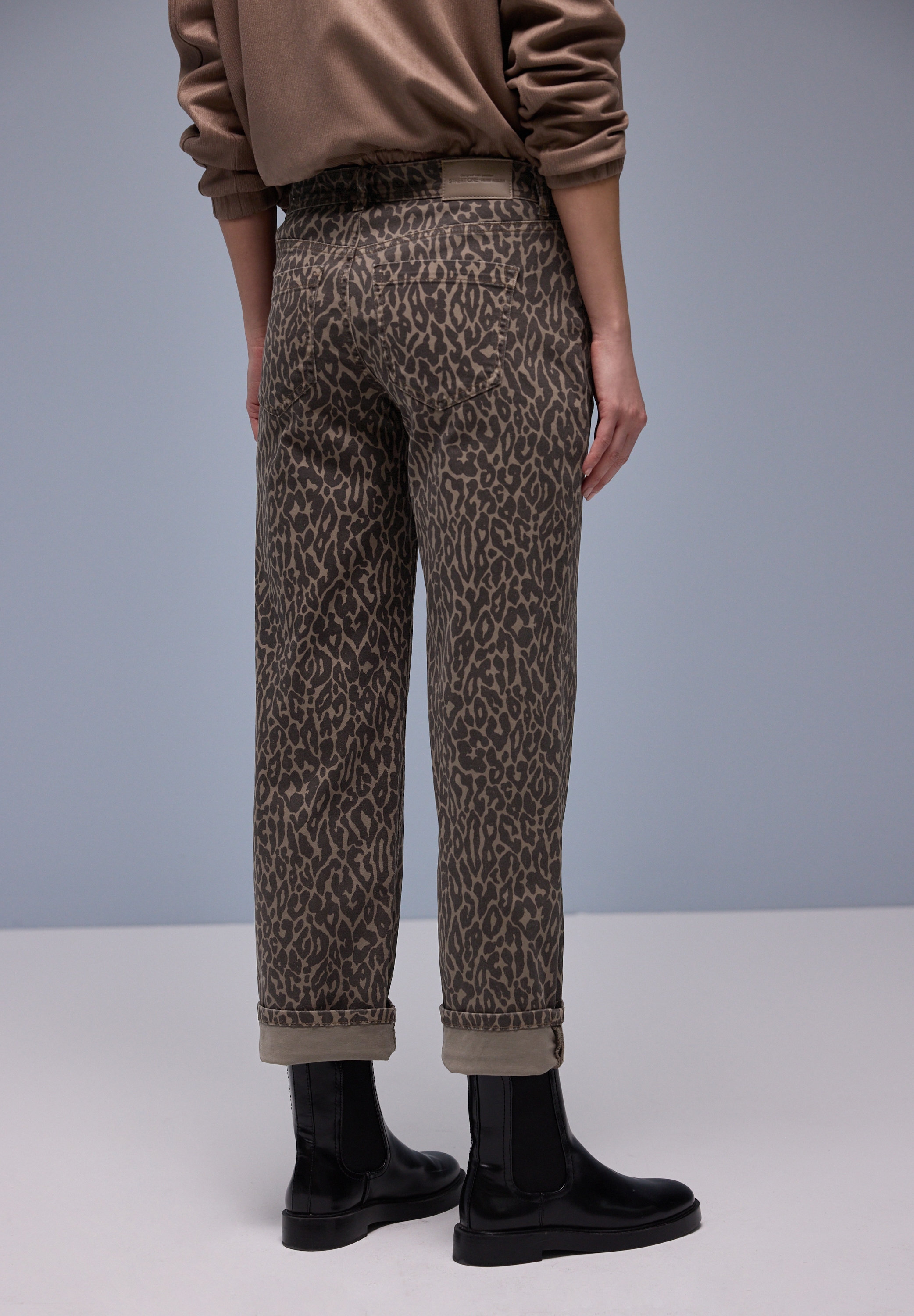 STREET ONE Straight-Jeans »Style Amalia« im Leo-Look