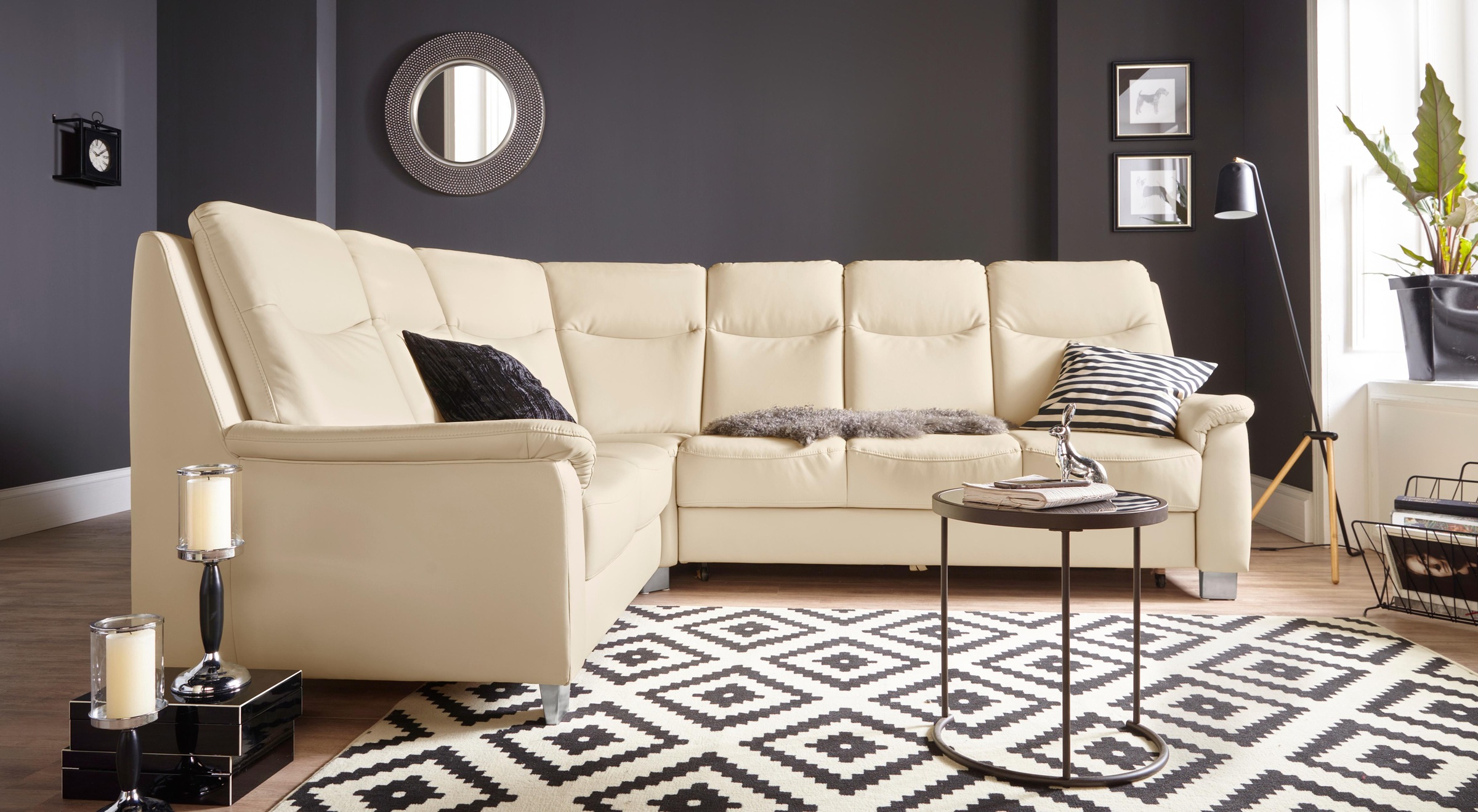 sit&more Ecksofa »Boccaccio L-Form«, mit Federkern und Kopfteilverstellung, wahlweise mit Bettfunktion