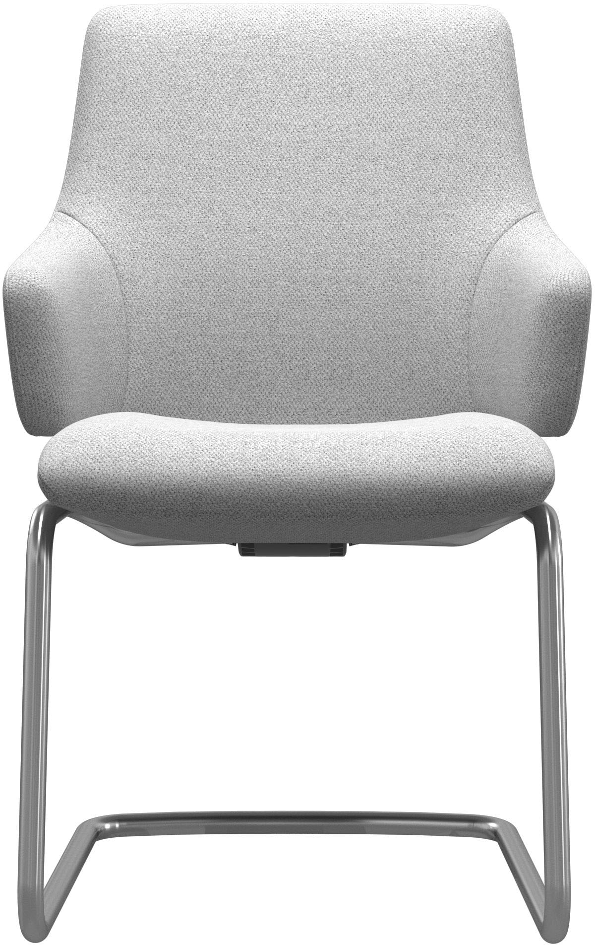 Stressless® Polsterstuhl »Laurel«, ROHLEDER Stoff Q2 FARON, Low Back mit Armlehne, Größe L, mit Beinen aus Stahl in Chrom glänzend