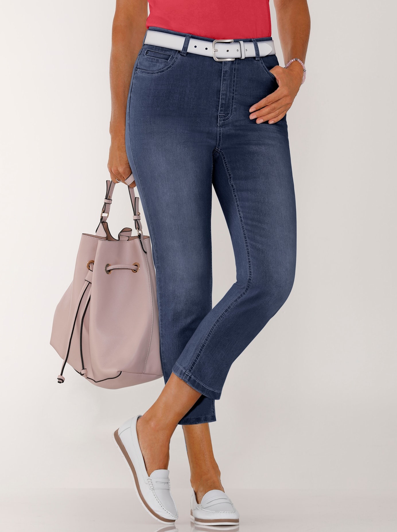 7/8-Jeans CASUAL LOOKS, Damen, Gr. 46, Normalgrößen, blau (blau, stone, washed), 81% Baumwolle, 17% Polyester, 2% Elasthan, unifarben, 7/8-Länge, Jeans 3