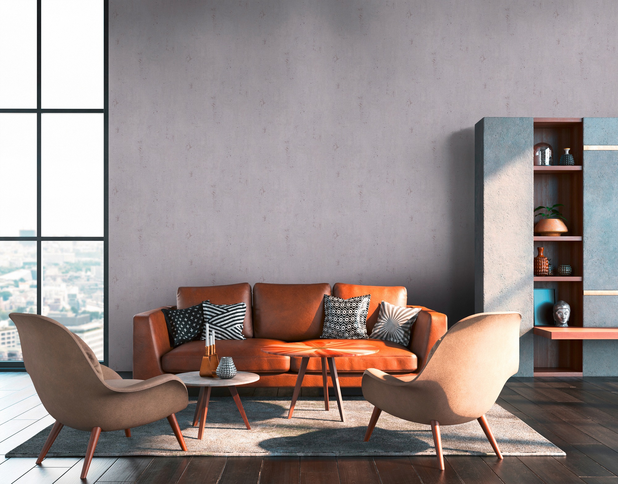 living walls Vliestapete »Metropolitan Stories, Ava New York« Motiv | Strukturmuster | gemustert leicht strukturiert Unitapete Tapete Betonoptik Tapeten Wohnzimmer Schlafzimmer Küche Flur