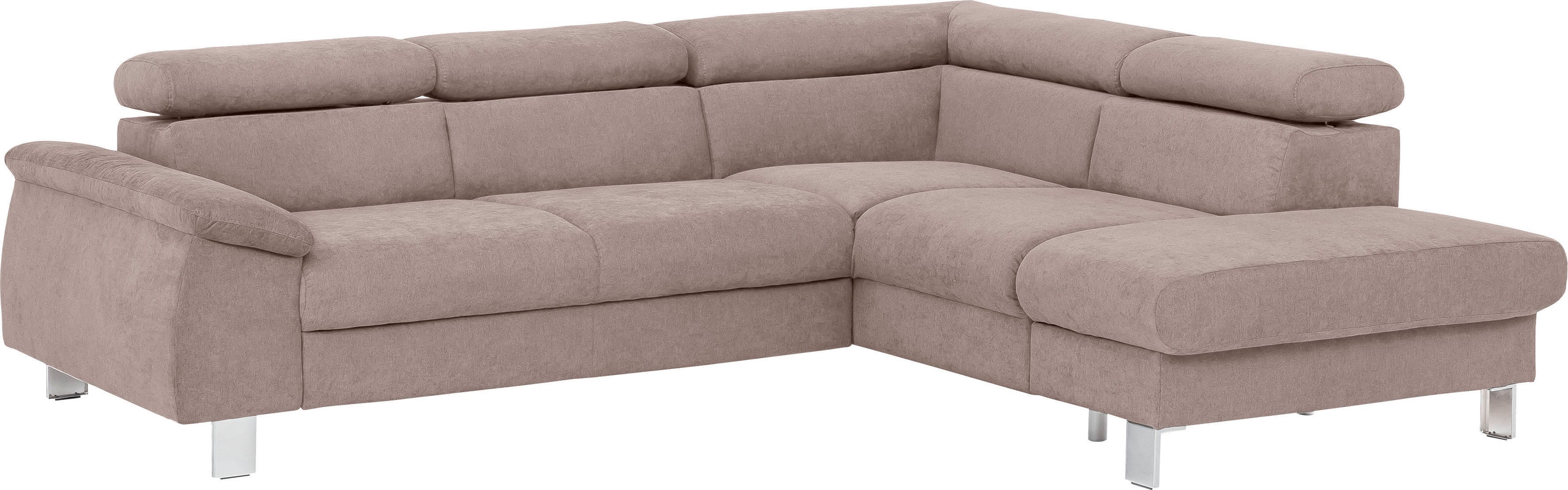 COTTA Ecksofa "Komaris L-Form, B: 249 cm" mit Kopfteilverstellung, optional Schlaffunktion, Bettkasten & Licht