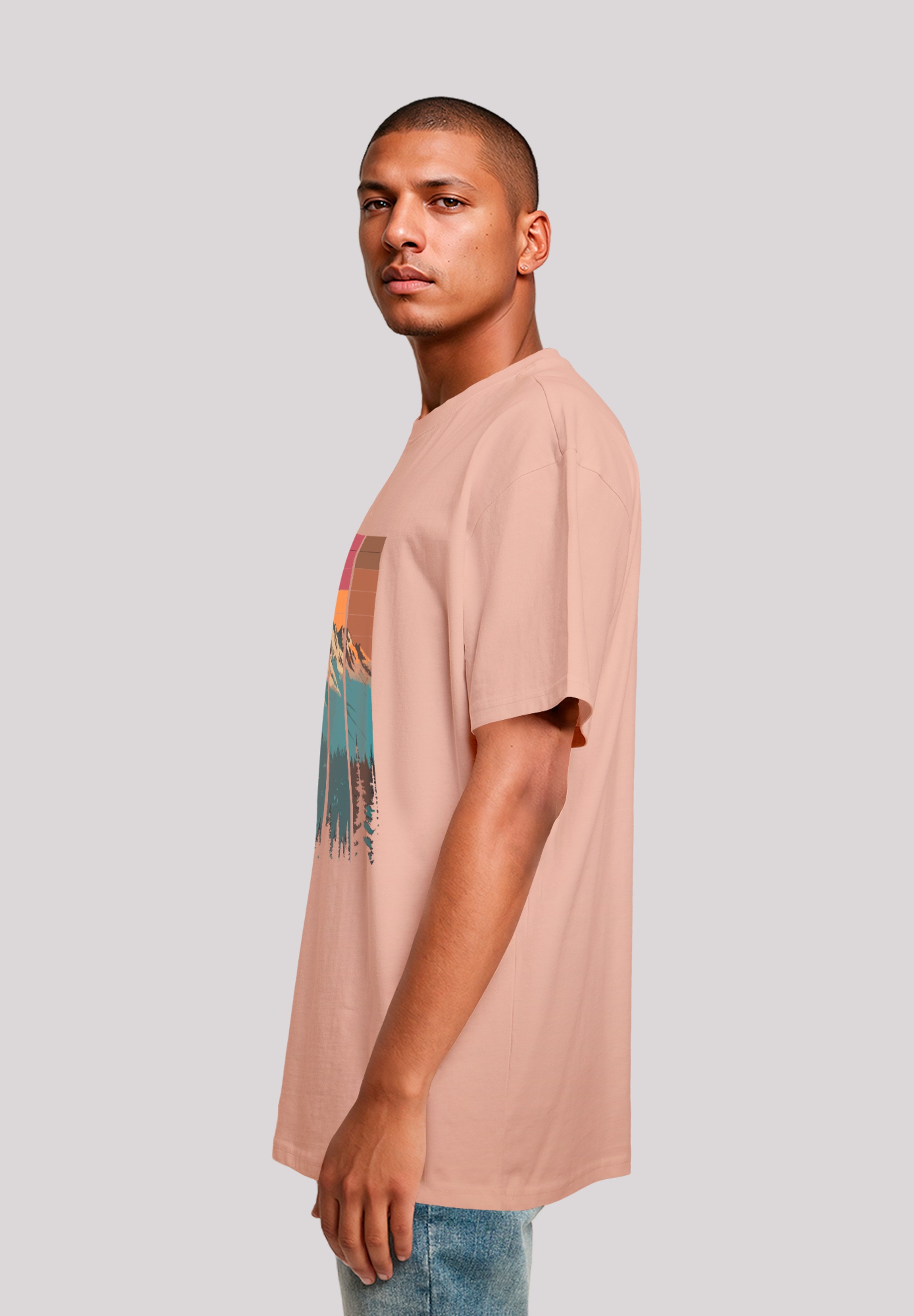 F4NT4STIC T-Shirt »Berg Sonnenuntergang Retro«, Premium Qualität