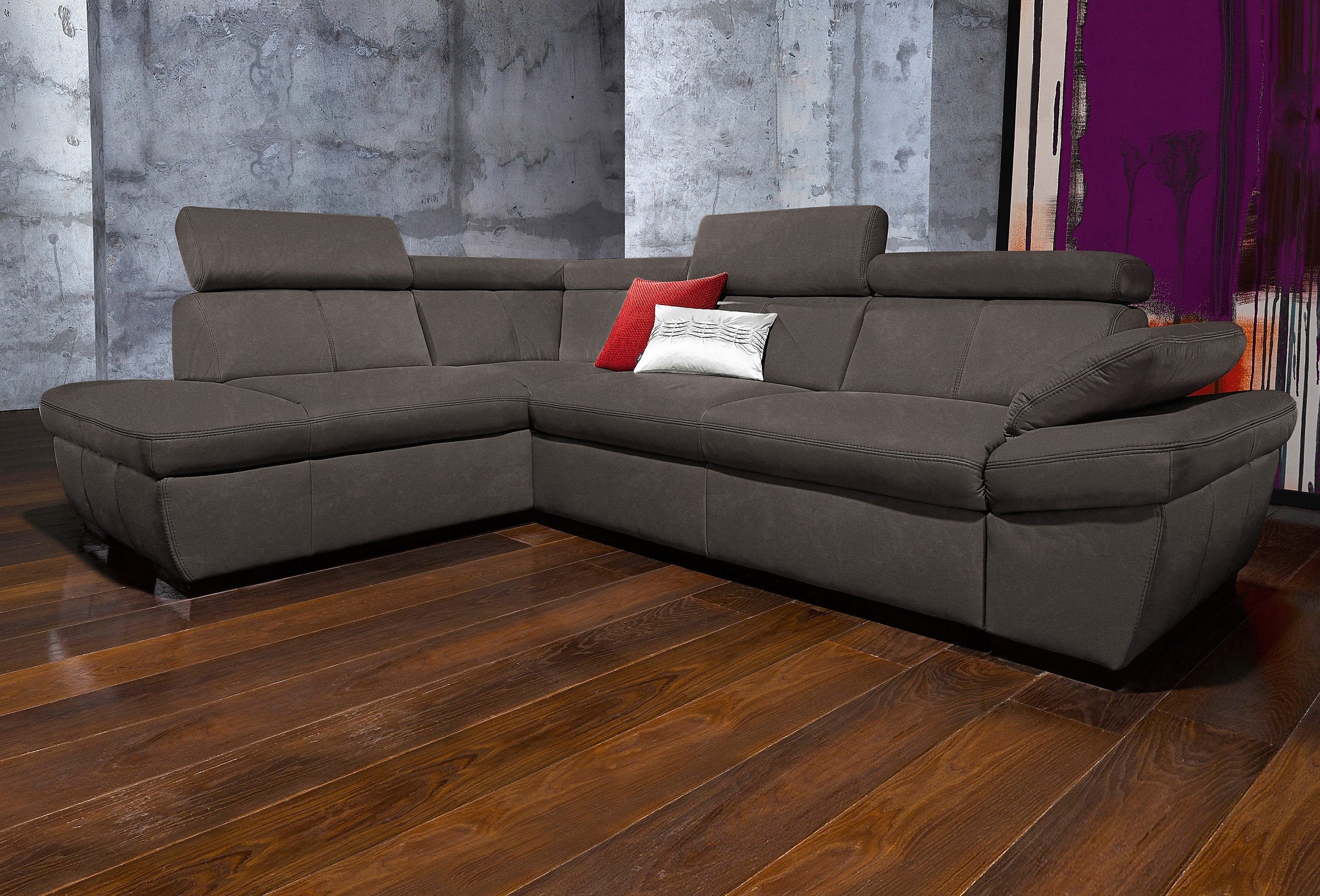 exxpo - sofa fashion Ecksofa "Salerno, Funktionssofa, hoher Sitzkomfort, Br günstig online kaufen