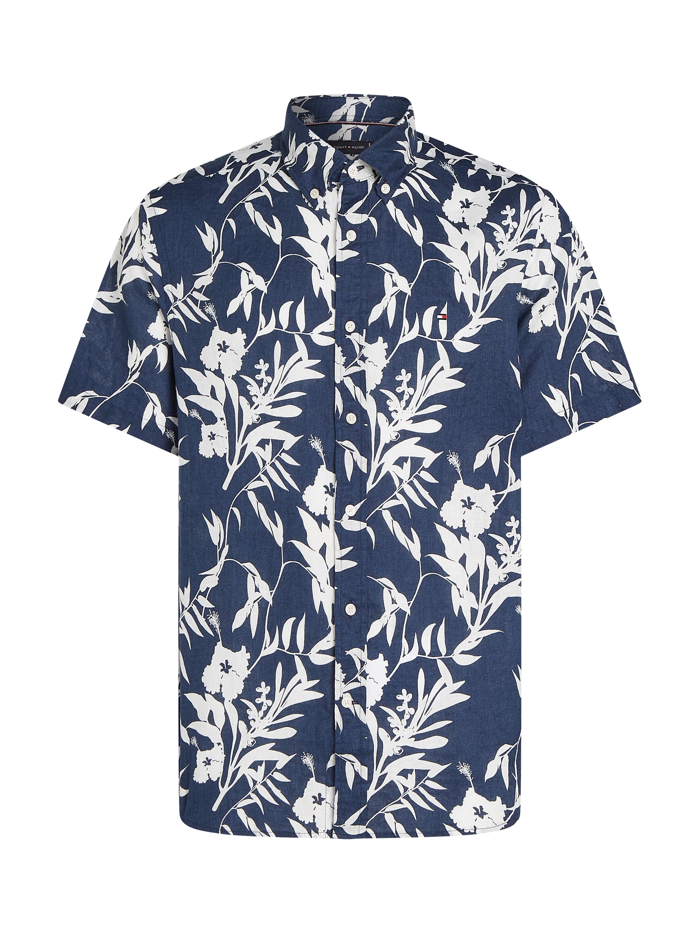 Tommy Hilfiger Leinenhemd »LINEN TROPICAL PRT SS RF SHIRT«, mit Allover Flowerprint