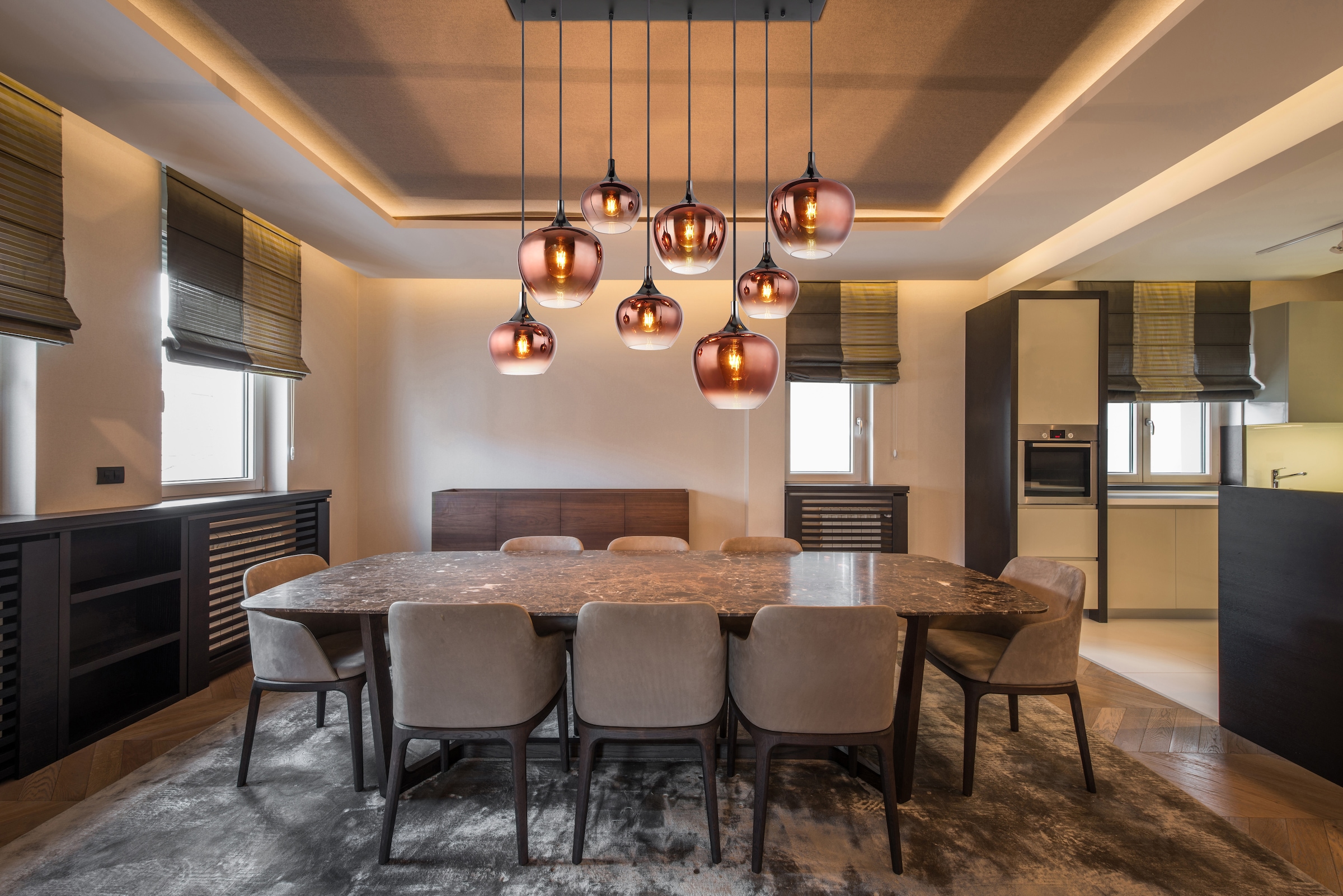 GLOBO LIGHTING Hängeleuchte »MAXY« E27 1 Stk. Hängelampe schwarz Glas kupferfarben verschiedene Glasgrößen