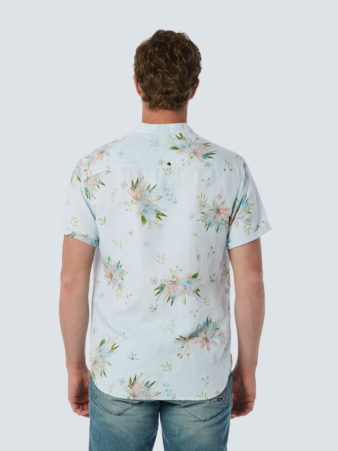NO EXCESS Kurzarmhemd, mit Allover-Blumen-Muster