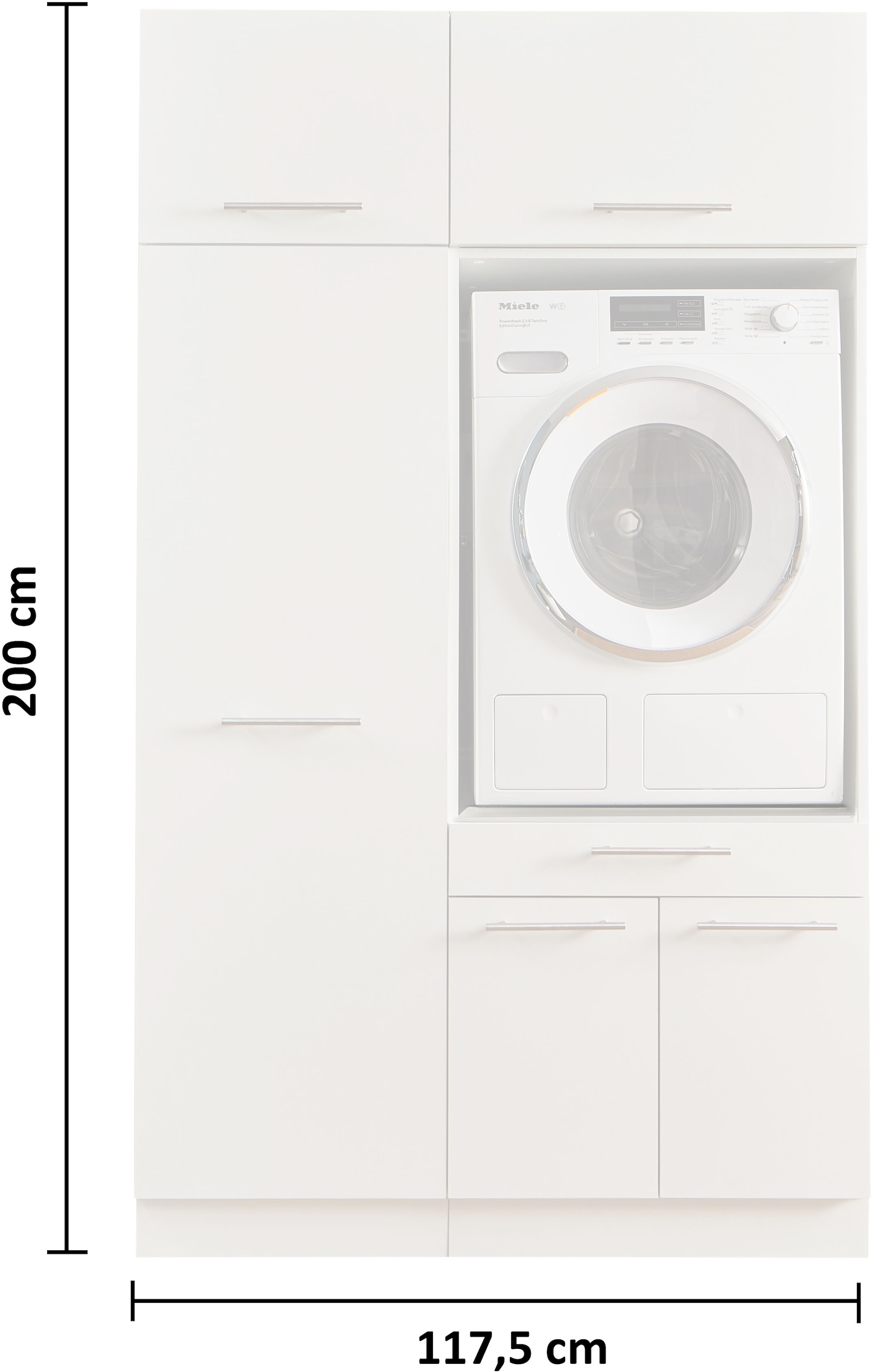 Laundreezy Mehrzweckschrank-Set »LAUNDREEZY LDSK7«, Breite 117,5 cm