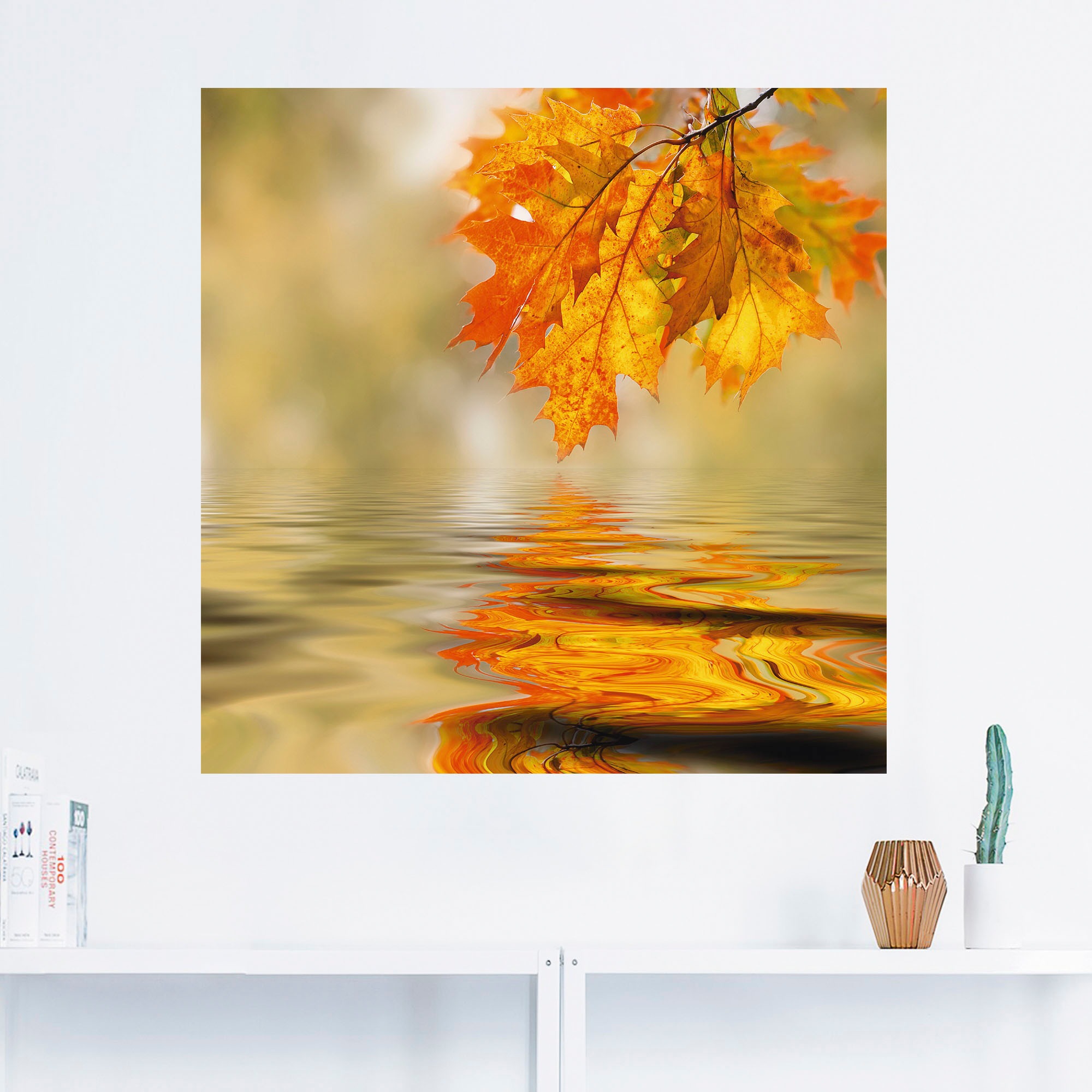 Artland Wandbild "Herbstblatt", Blätter, (1 St.), als Alubild, Outdoorbild, günstig online kaufen