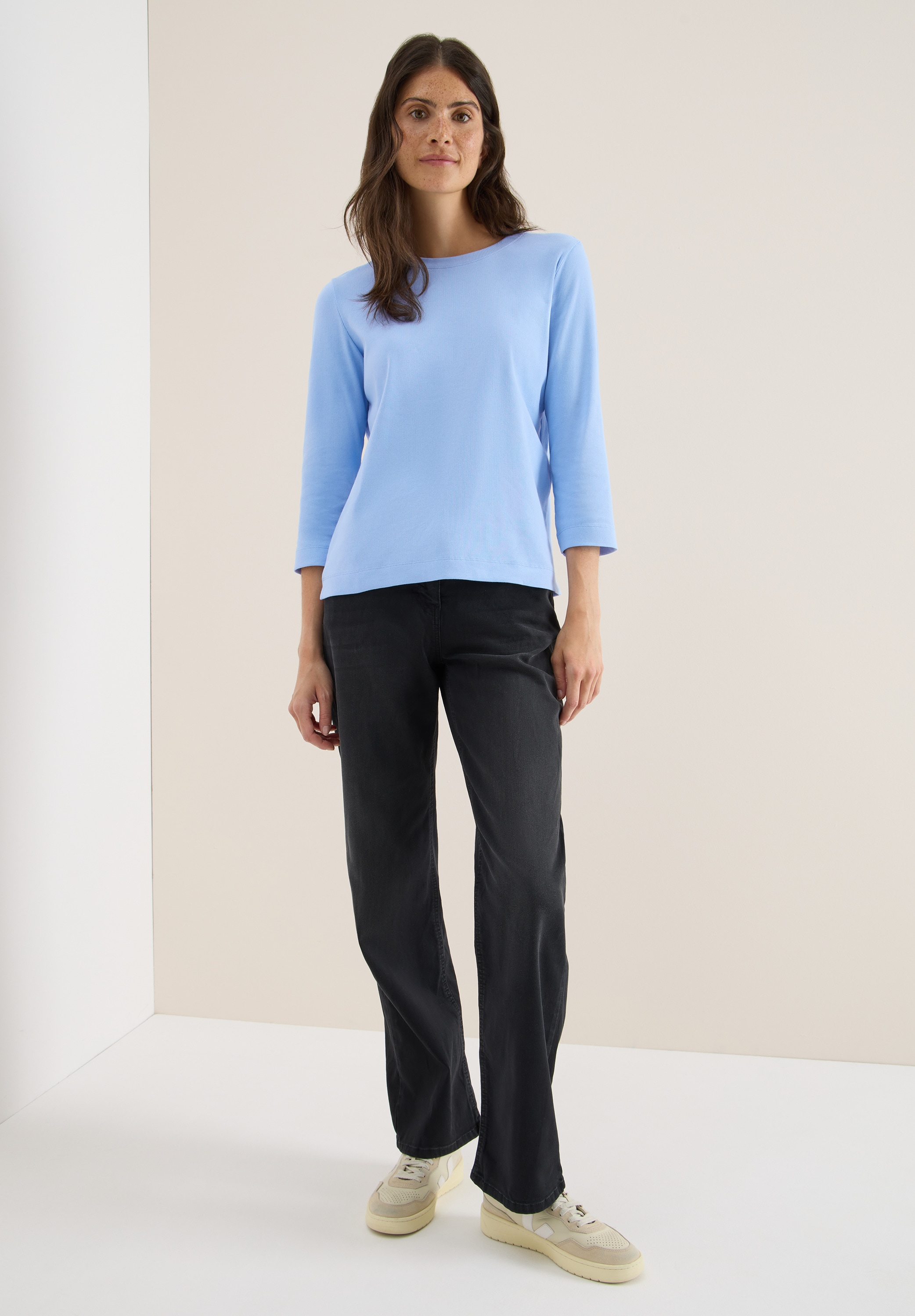 Cecil Rundhalsshirt, aus Baumwolle mit Stretchante