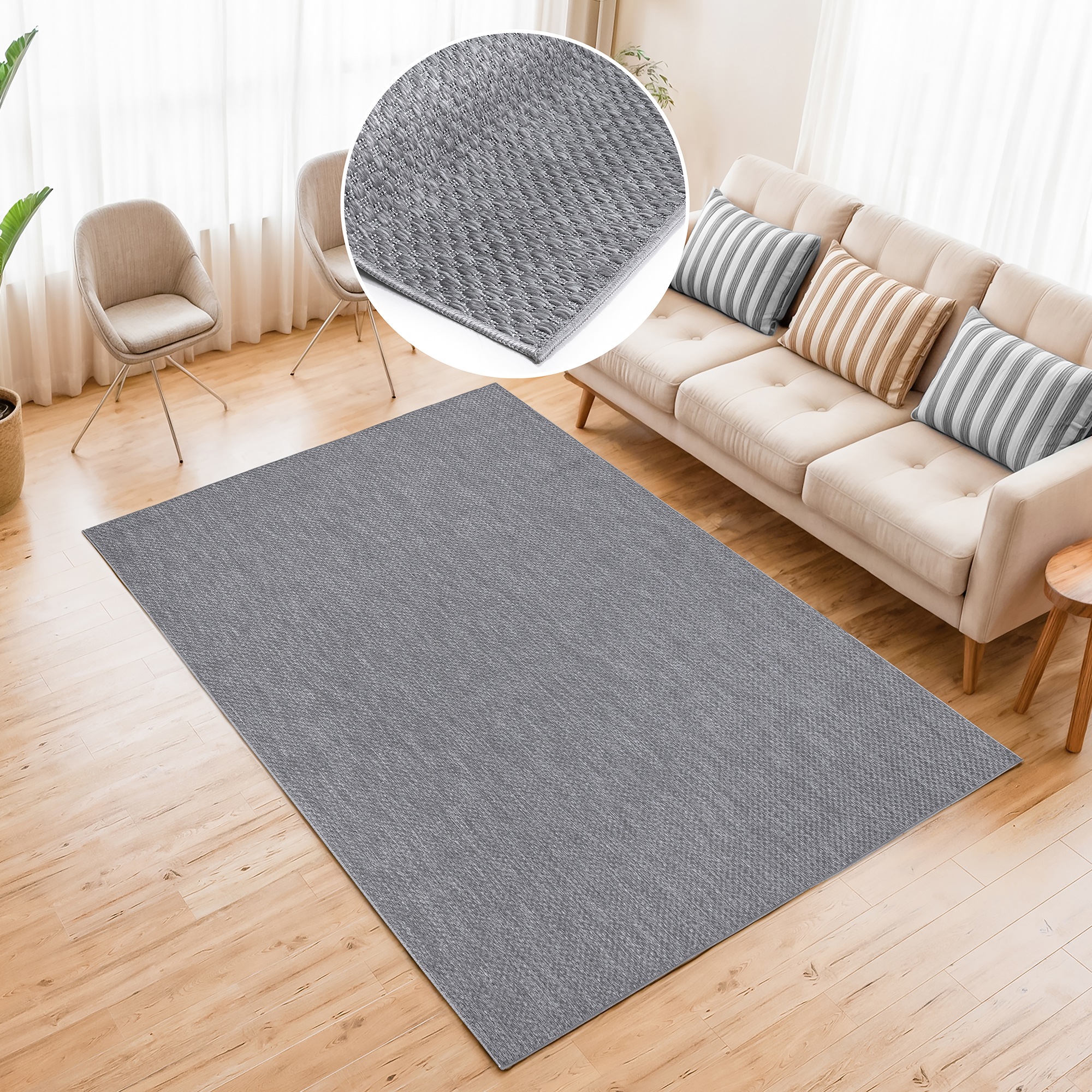 my home Teppich "Rhodos, In-und Outdoor geeignet" rechteckig 3 mm Höhe Sisa günstig online kaufen