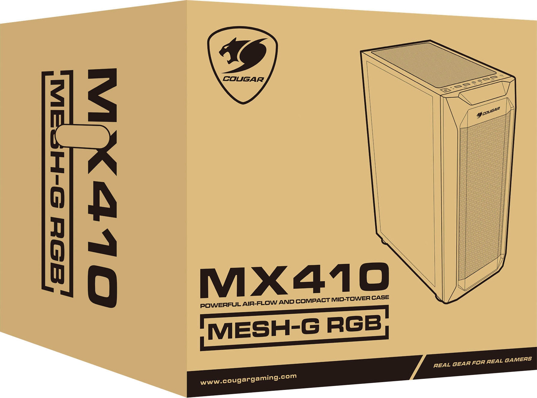 Cougar Gaming-Gehäuse »MX410 Mesh-G RGB«, RGB Beleuchtung