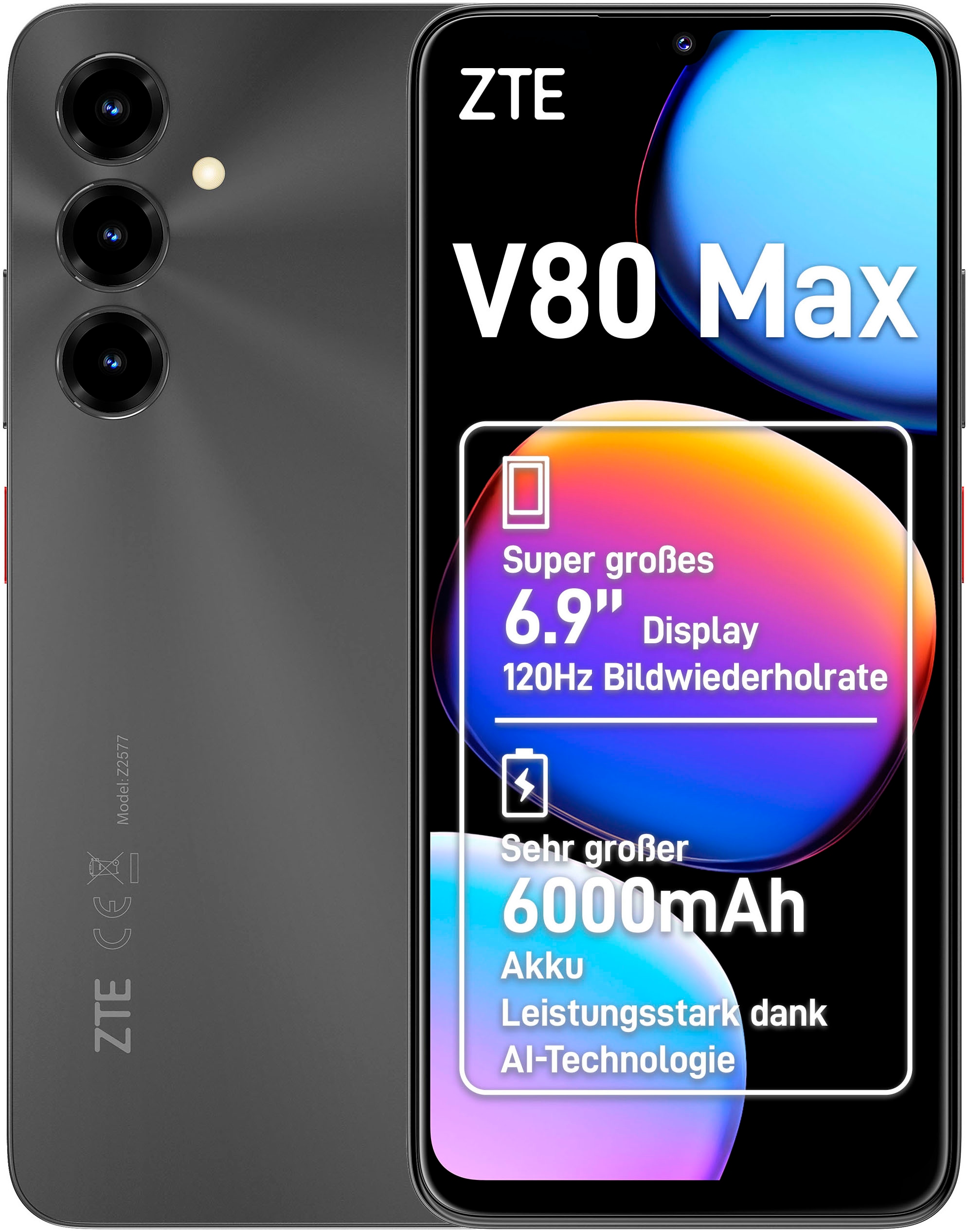 ZTE Smartphone »V80 Max« space black