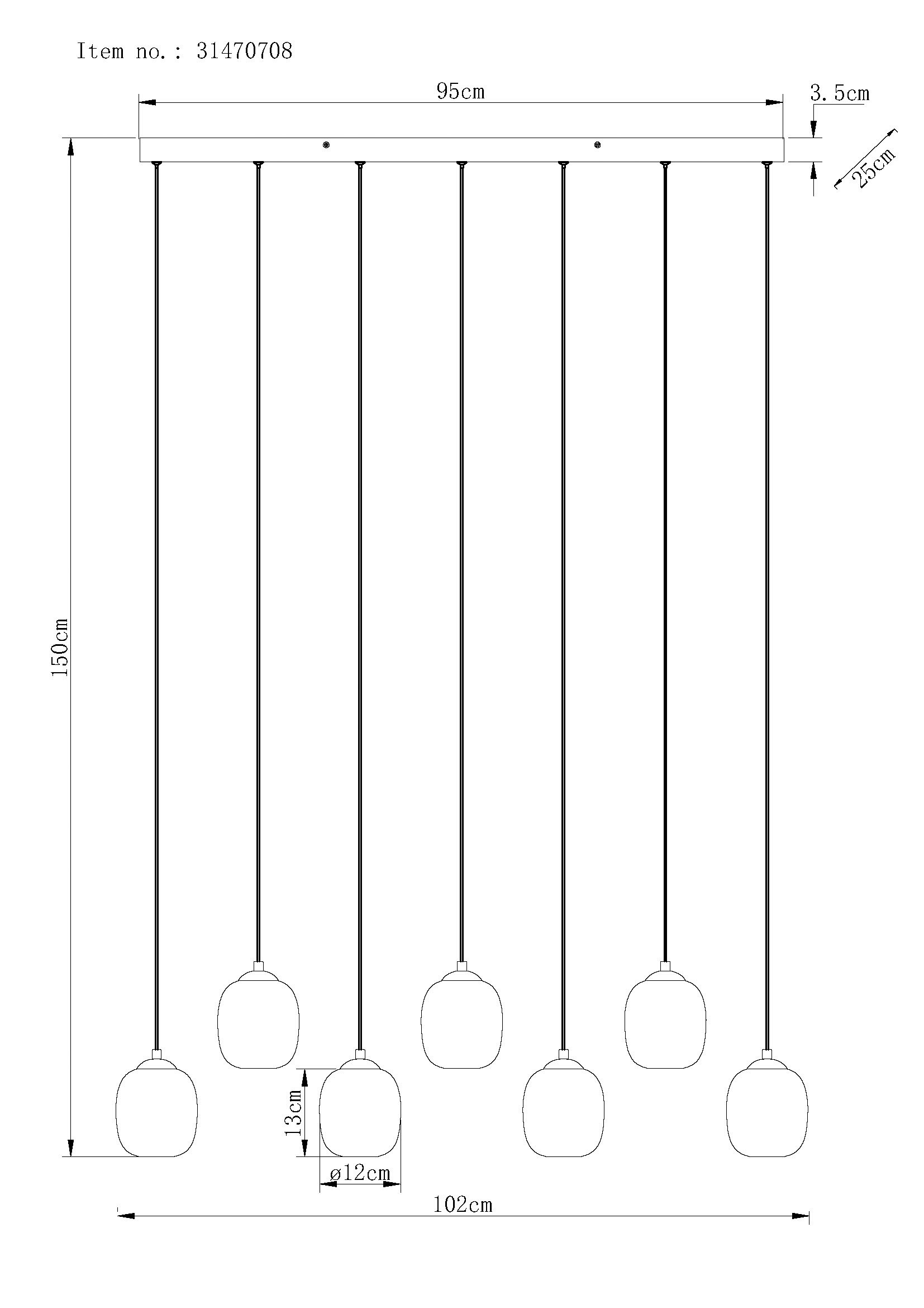 NOWA LED-Hängeleuchte »MINARA«, 1 flammig, Gläser, Hängelampe, Wohnzimmer, Esstisch