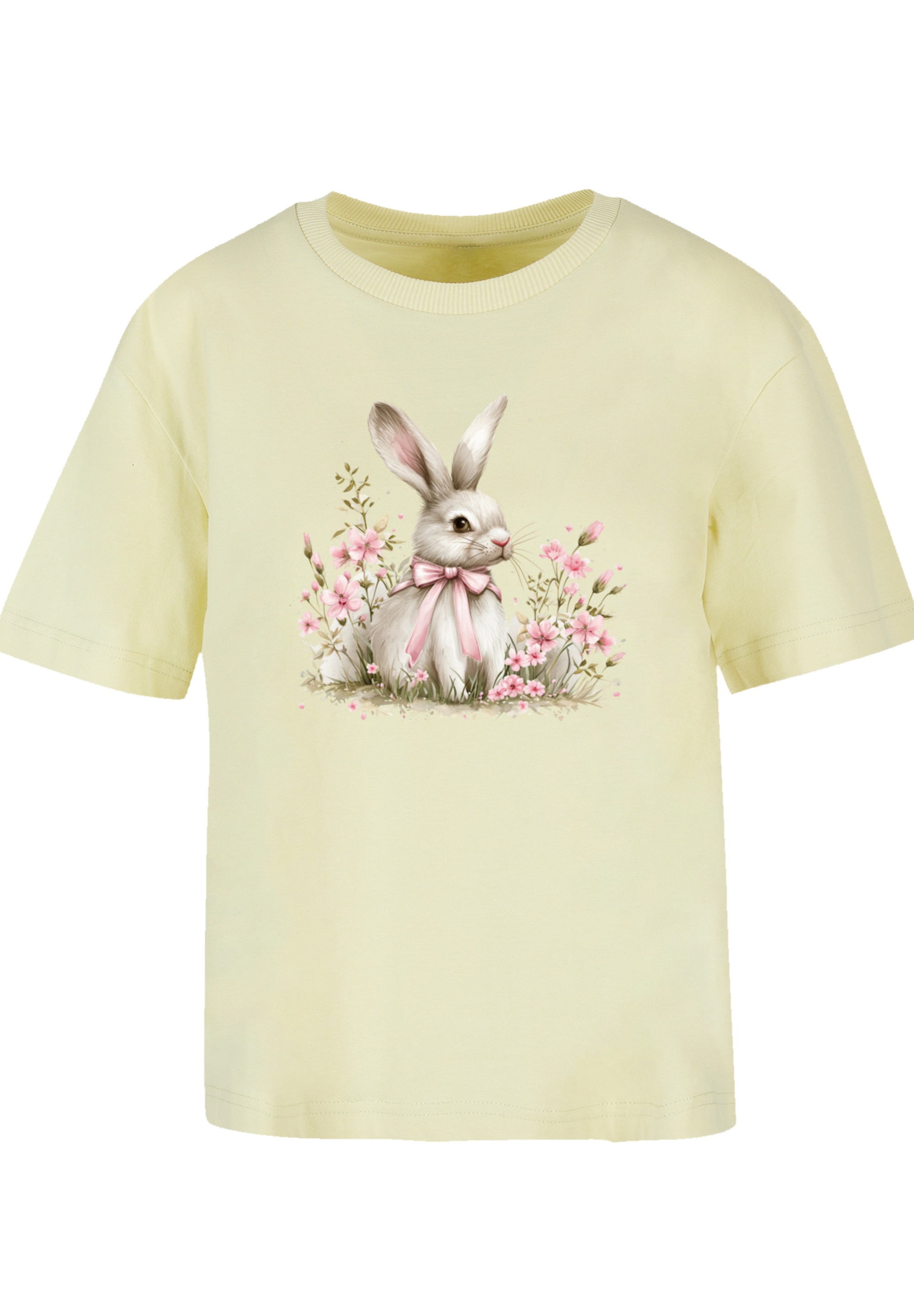 F4NT4STIC T-Shirt »Niedlicher Osterhase mit Blumen« Premium Qualität