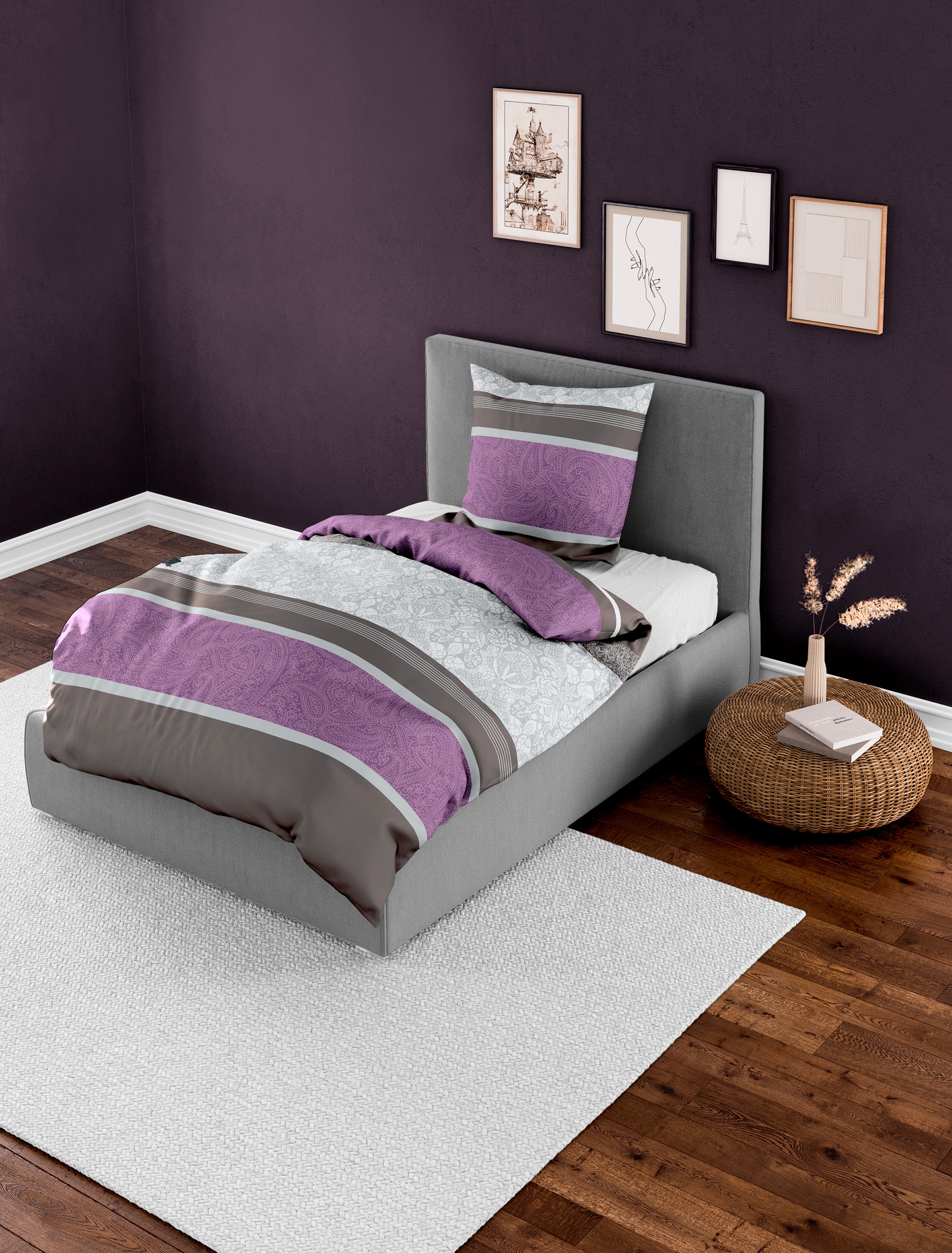 BIERBAUM Bettwäsche "4954" 2 Stk. 100 % Baumwolle, pflegeleicht, Paisley Mu günstig online kaufen