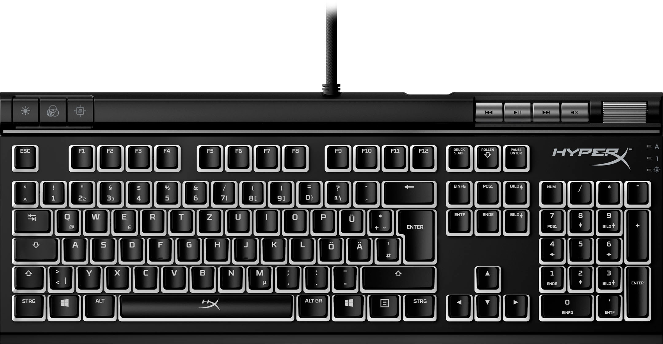 HyperX Gaming-Tastatur »HyperX Alloy Elite™ 2«, (Gaming-Modus-Multimedia-Tasten-Funktionstasten-Ziffernblock-Lautstärkeregler-USB-Anschluss)