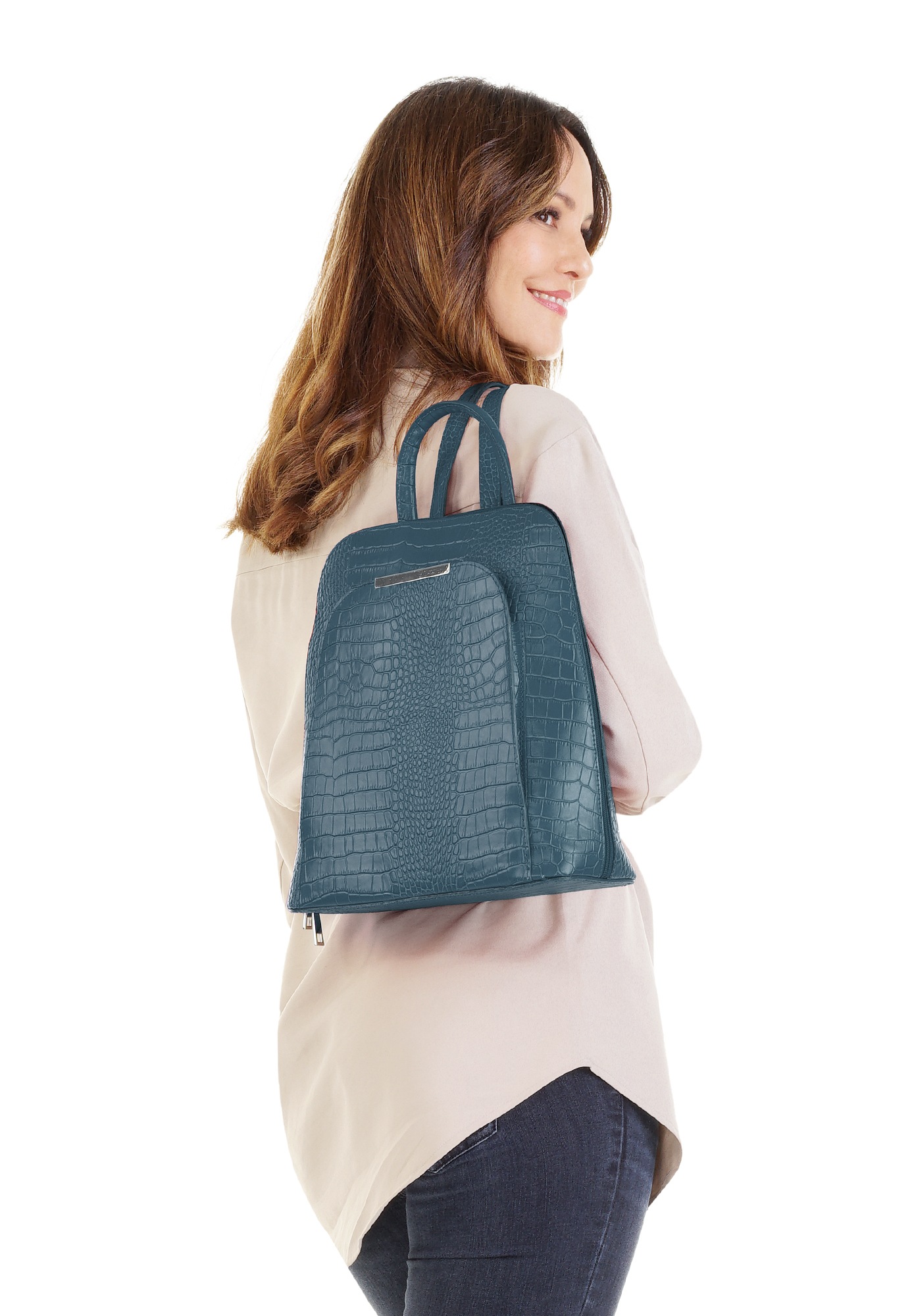 Cluty Cityrucksack, echt Leder, Made in Italy