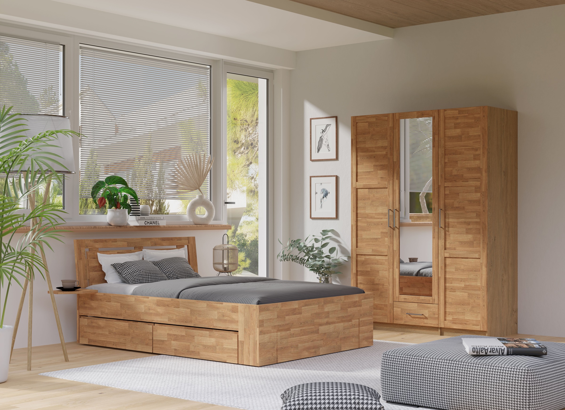 OTTO home Kleiderschrank "Sabrina, natürlicher Landhausstil, mit Innenausst günstig online kaufen