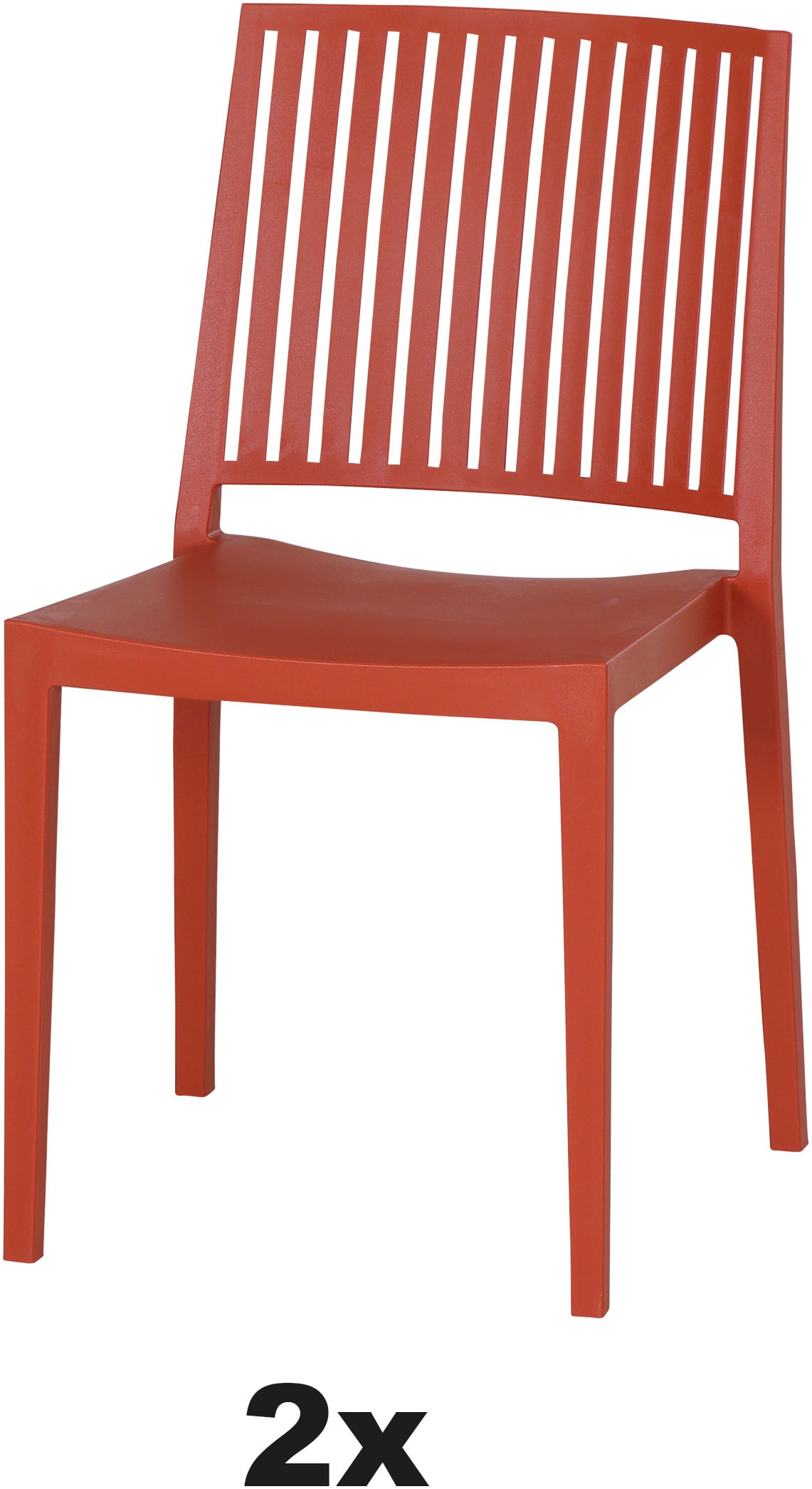 Siena Garden Gartensessel »Lane 2er Set Stapelstuhl brick« Set, 2 Stk. tlg. Gestell, Polypropylen/Glasfaser
