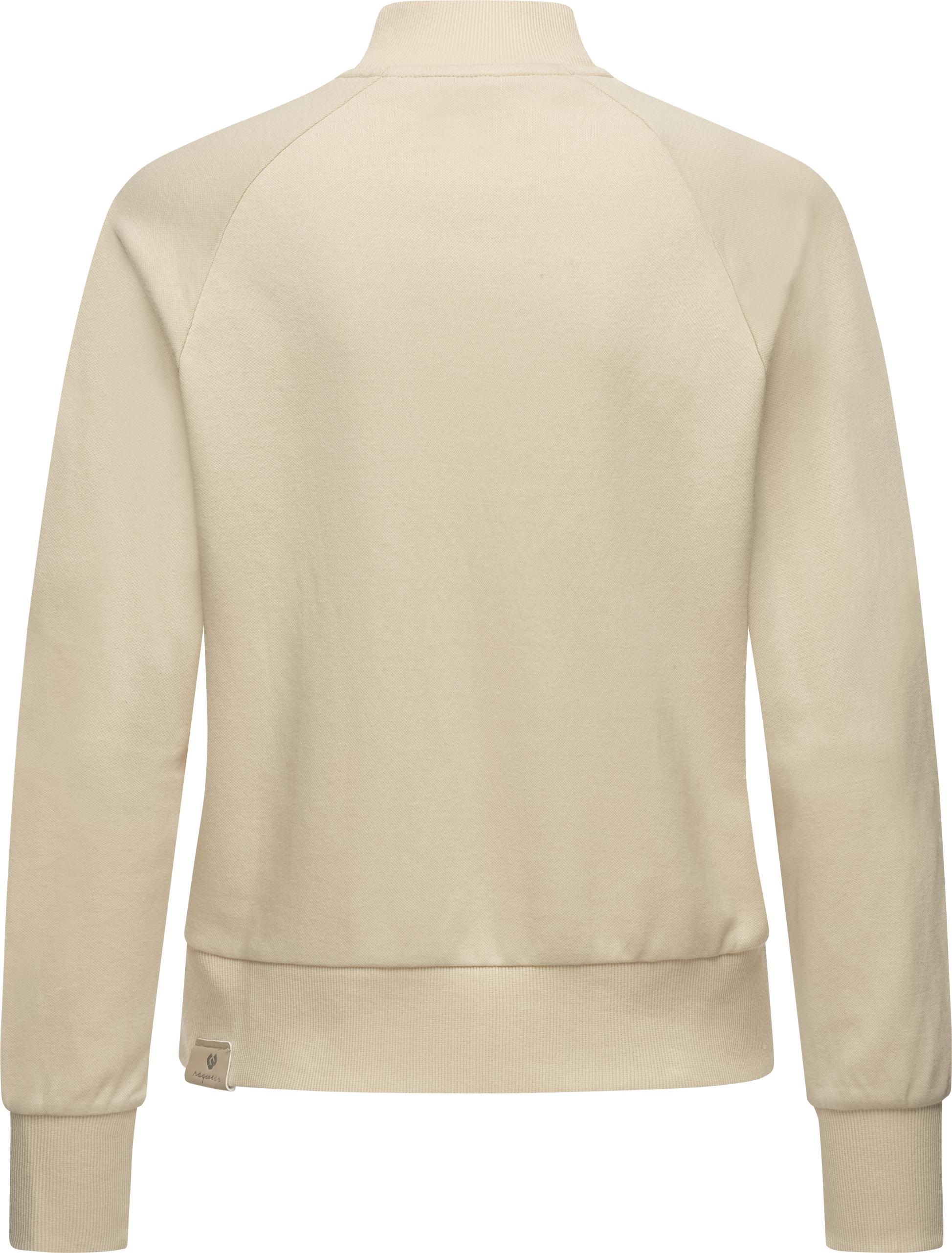 Ragwear Sweatshirt »Majjorka Solid«, Damen Langarmshirt mit Rippbündchen und Zierknöpfen