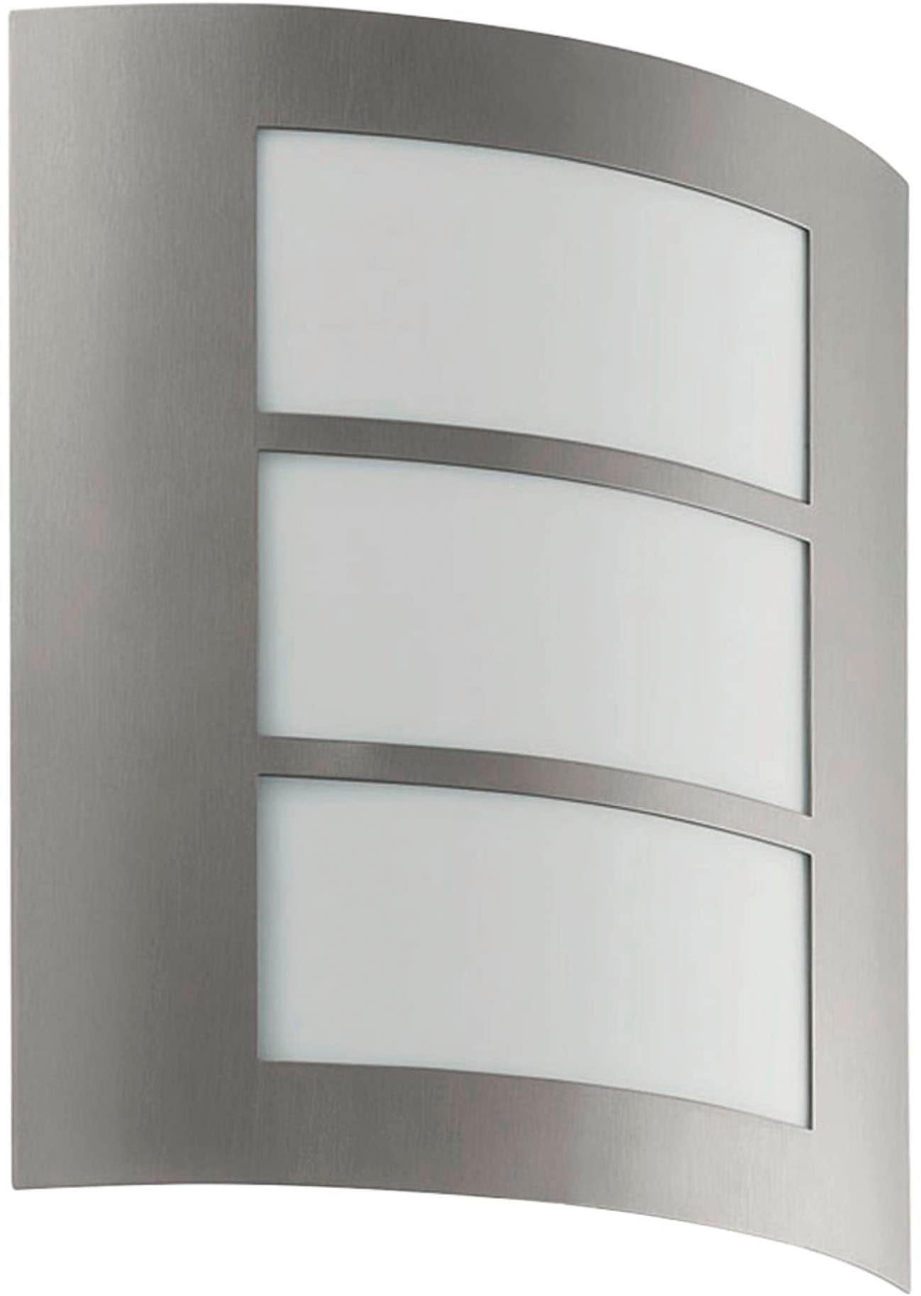 EGLO Wandleuchte »City, Wandlampe, Außenbeleuchtung, Außenlampe, silber, weiß, E27, IP44« E27 1 Stk.