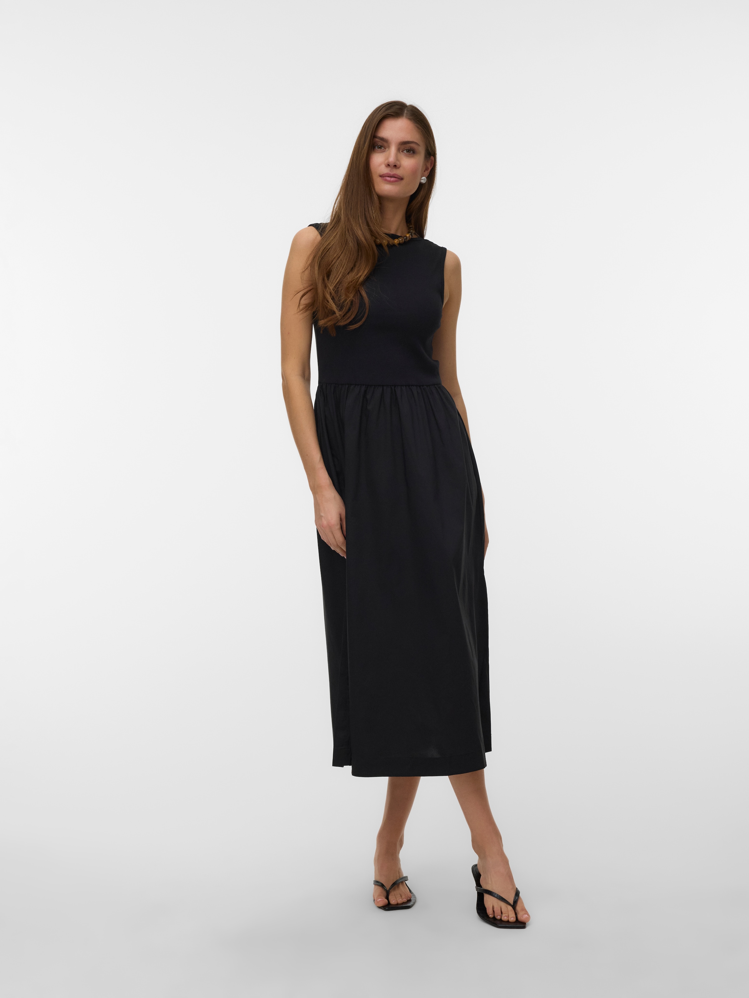 Vero Moda Maxikleid »VMVIDA SL 7/8 DRESS WVN NOOS« Baumwollmischung