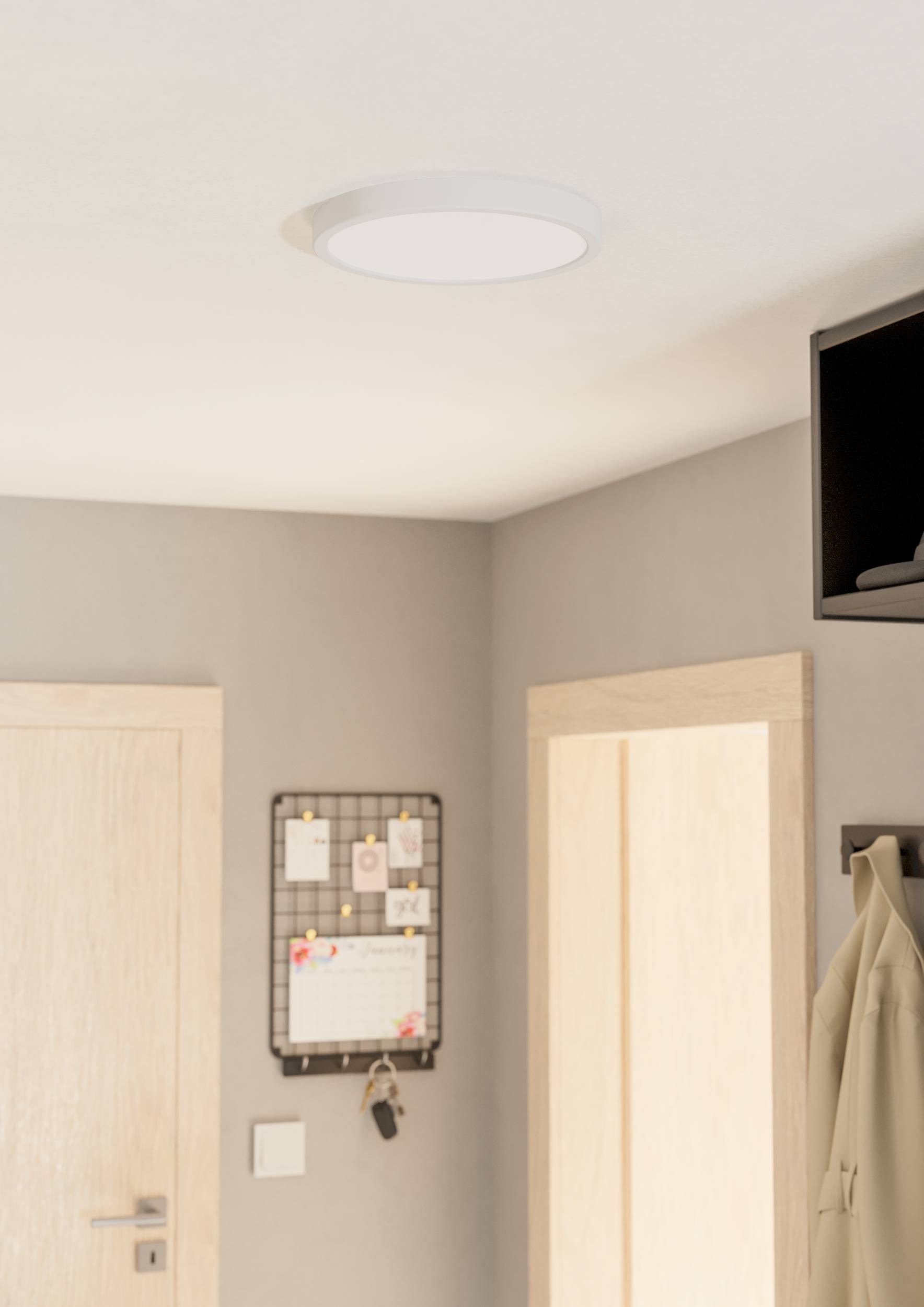 EGLO Aufbauleuchte »Fueva 5 Deckenlampe, Wohnzimmerlampe, Stahl und Kunststoff, Lampe« LED-Modul 1 Stk. Warmweiß Ø 28,5 cm, Aufbauleuchte, Deckenlampe in Weiß, LED Aufbaulampe