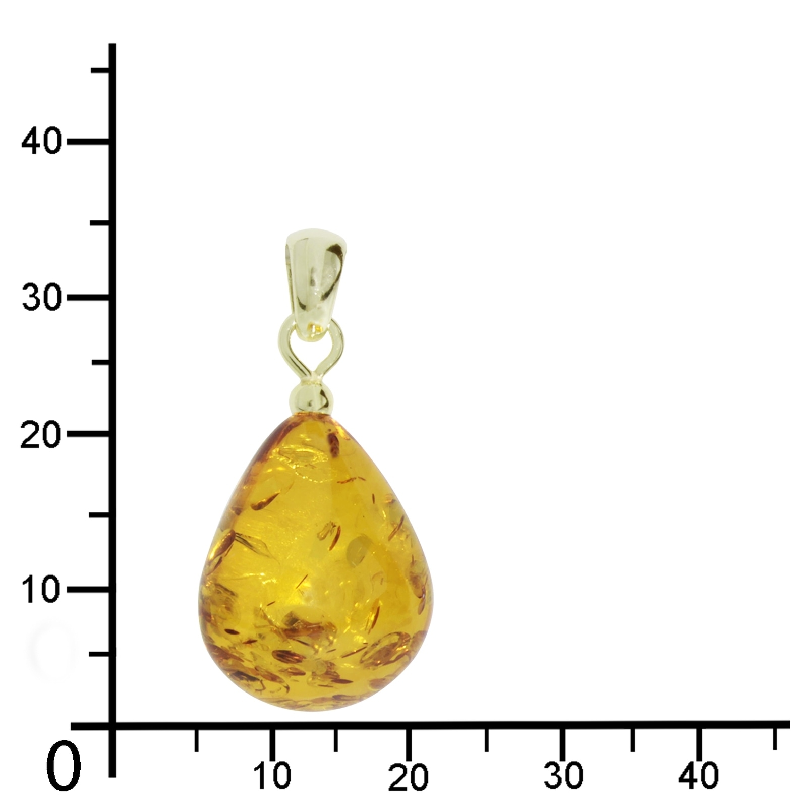 OSTSEE-SCHMUCK Kettenanhänger »- Tropfen flach, ca. 20 mm lang - Gold 585/000 - Bernstein - ,«