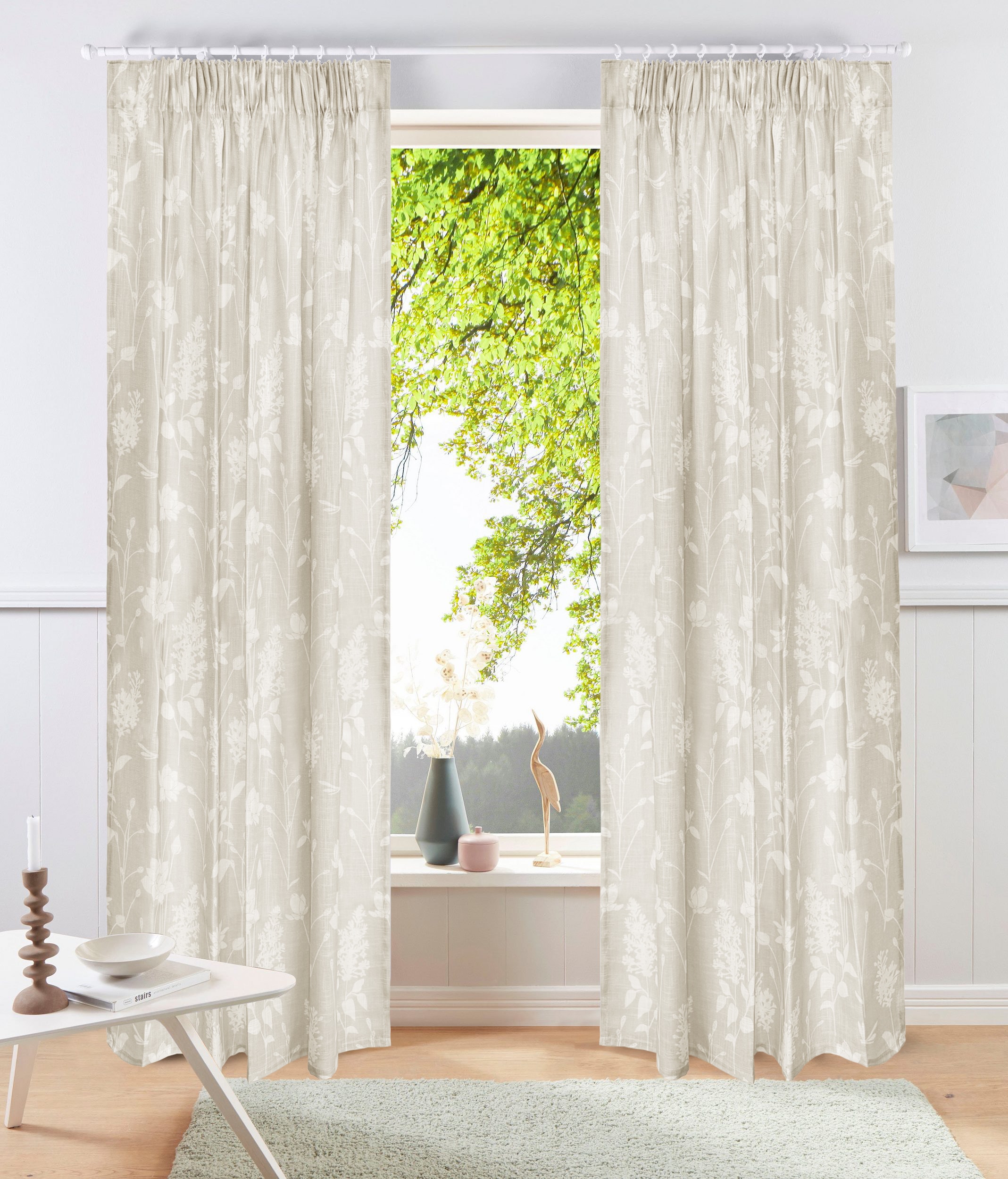 OTTO home Gardine "Linnah" Multifunktionsband 1 Stk. tlg. halbtransparent, günstig online kaufen