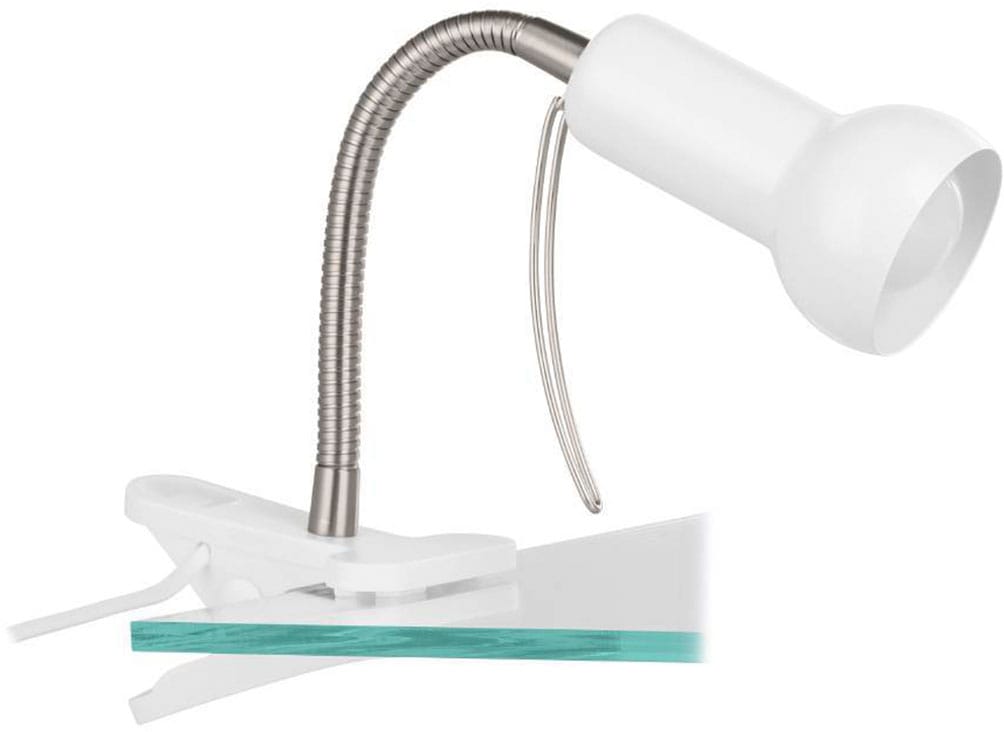 EGLO Klemmleuchte »FABIO Klemmspot, exkl. Leuchtmittel E14, mit Klemme, Büro« E14 Klemmlampe, Leselampe, Schalter, flexibler Leuchtenhalts, Höhe: 30cm