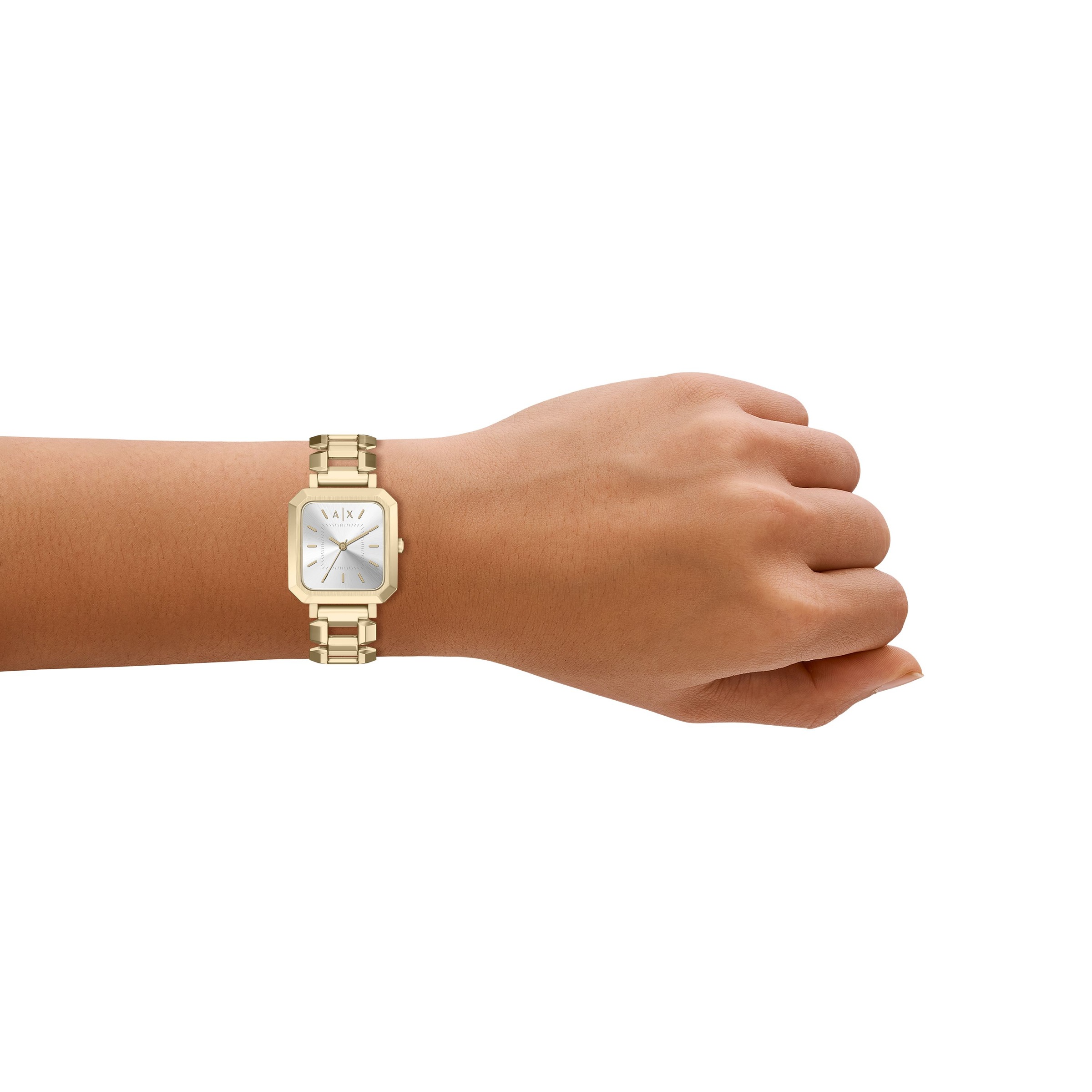 ARMANI EXCHANGE Quarzuhr Armbanduhr, Damenuhr, Edelstahlarmband, Ideal auch als Geschenk