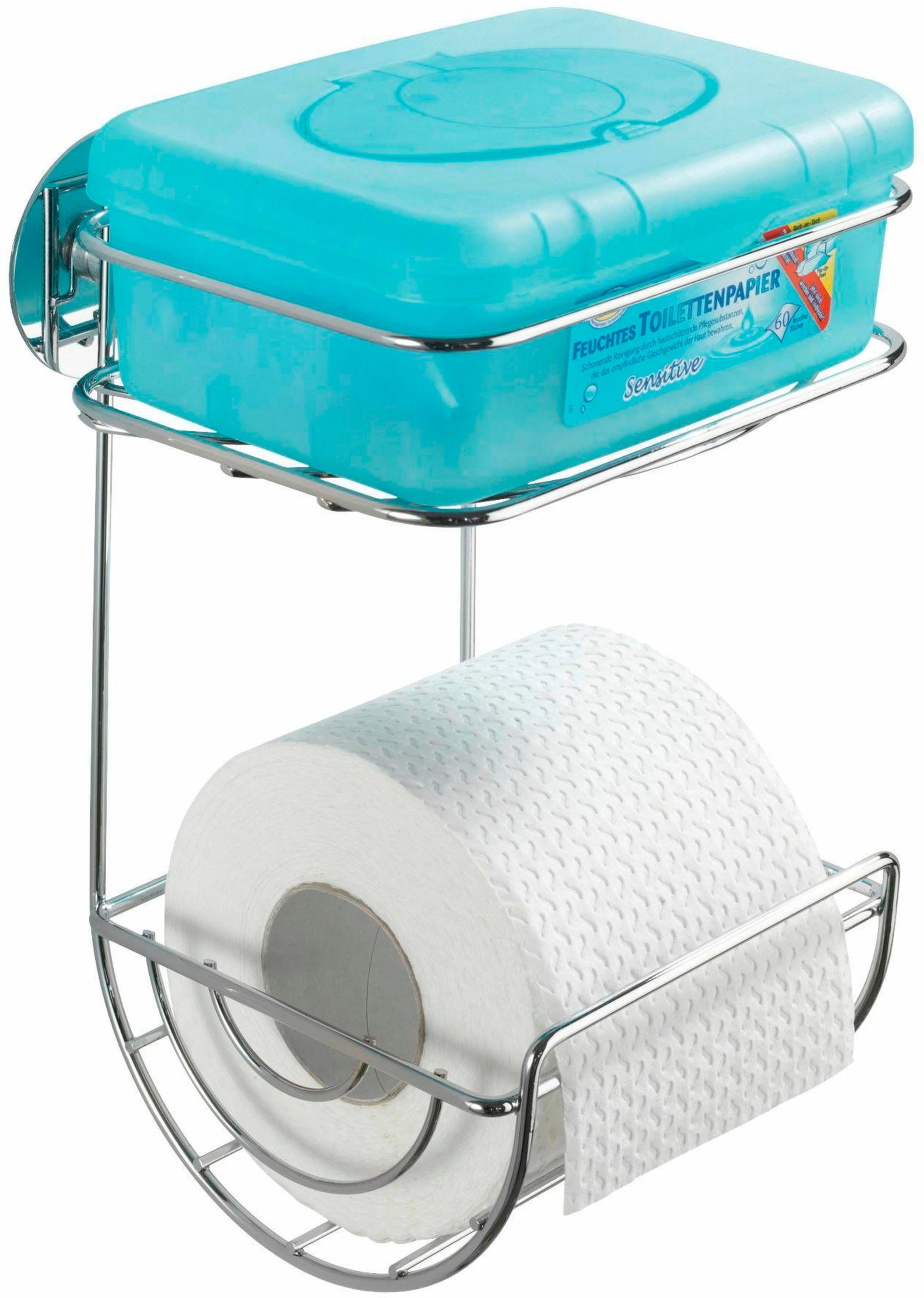 WENKO Toilettenpapierhalter, Turbo-Loc, mit Ablage