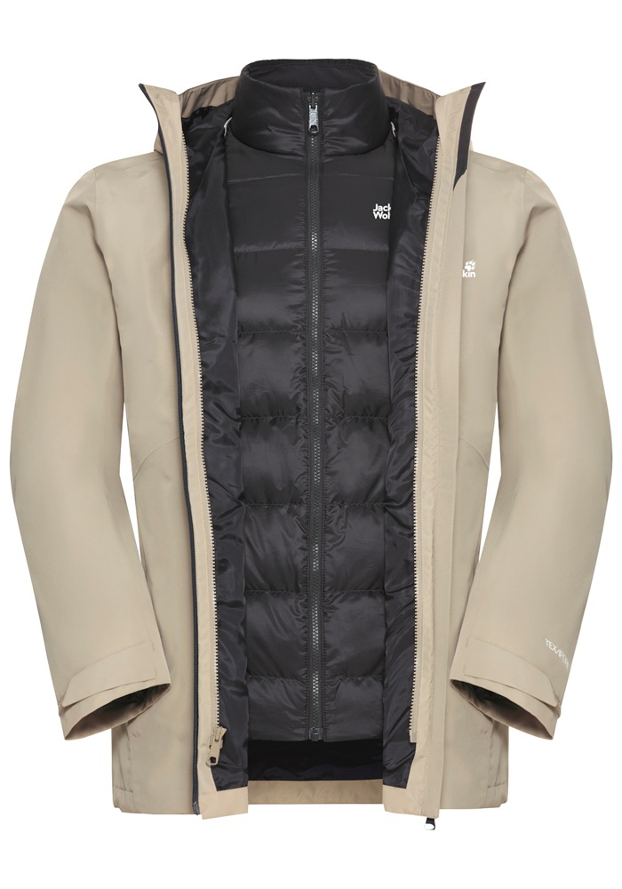 Jack Wolfskin 3-in-1-Funktionsjacke »ICECAPE 3IN1 DOWN JKT M RDS«, mit Kapuze