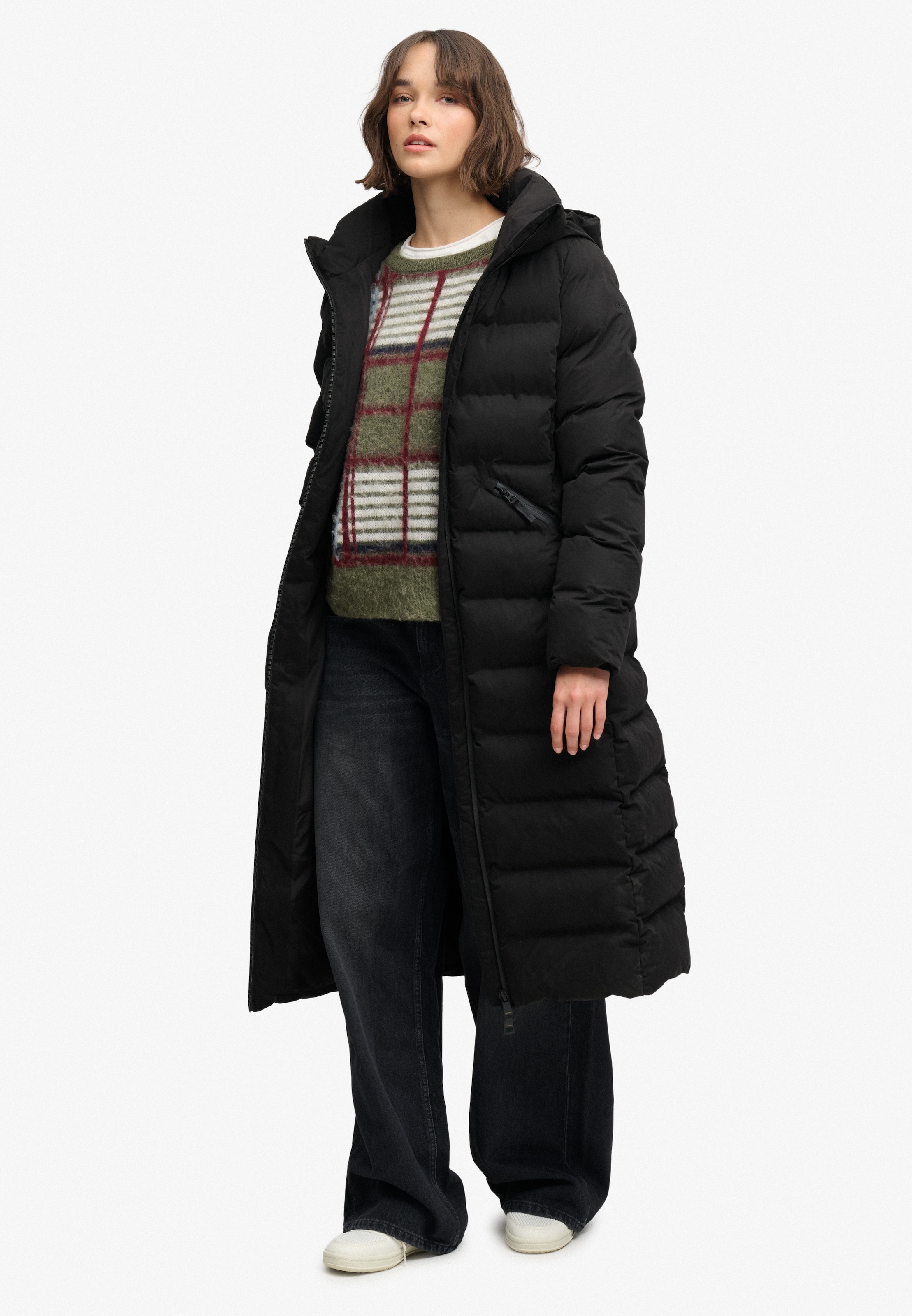 Superdry Steppjacke »CITY LONGLINE MICROFIBRE JKT« Kunstfaser, relaxed fit