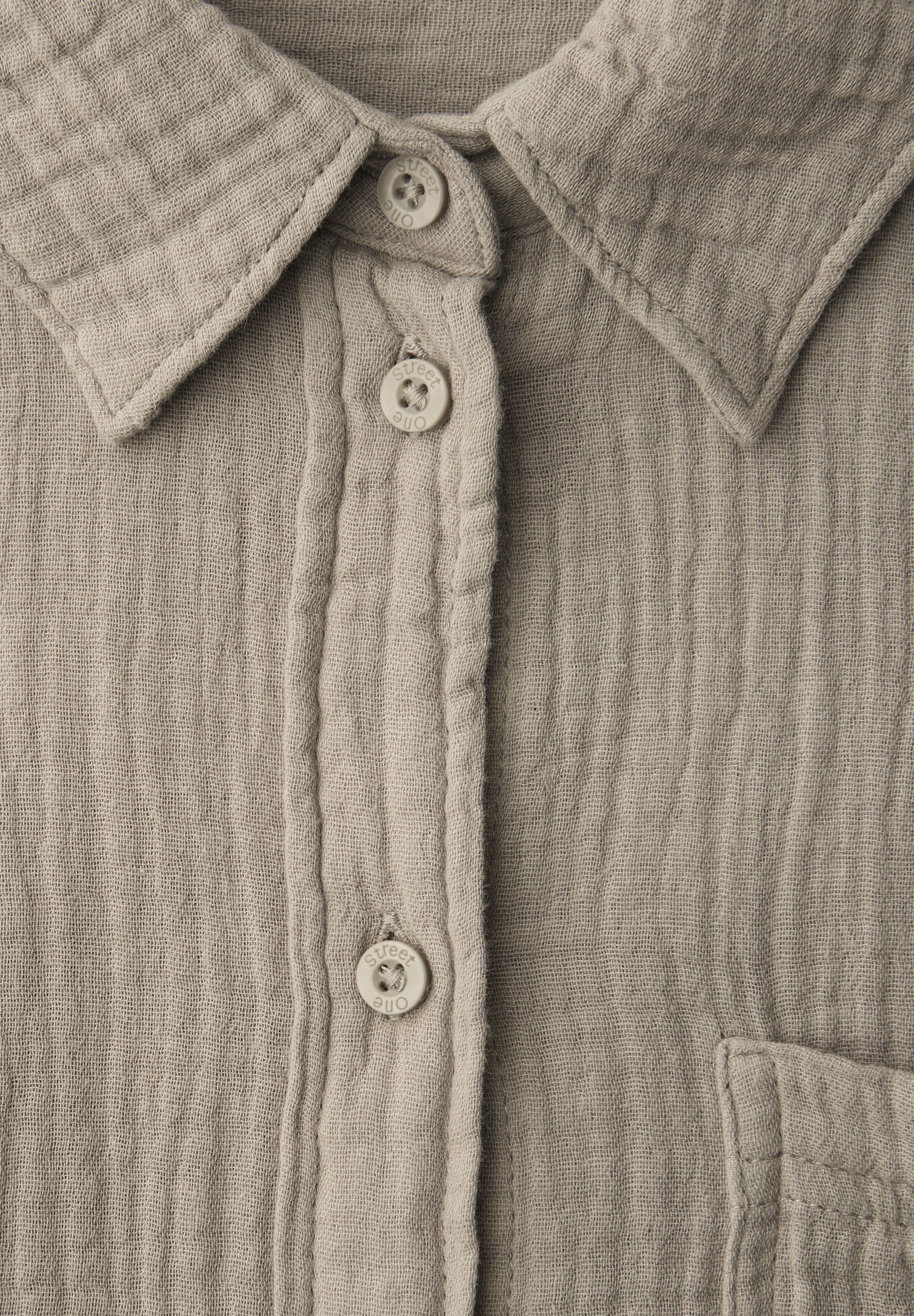 STREET ONE Hemdbluse aus reiner Baumwolle