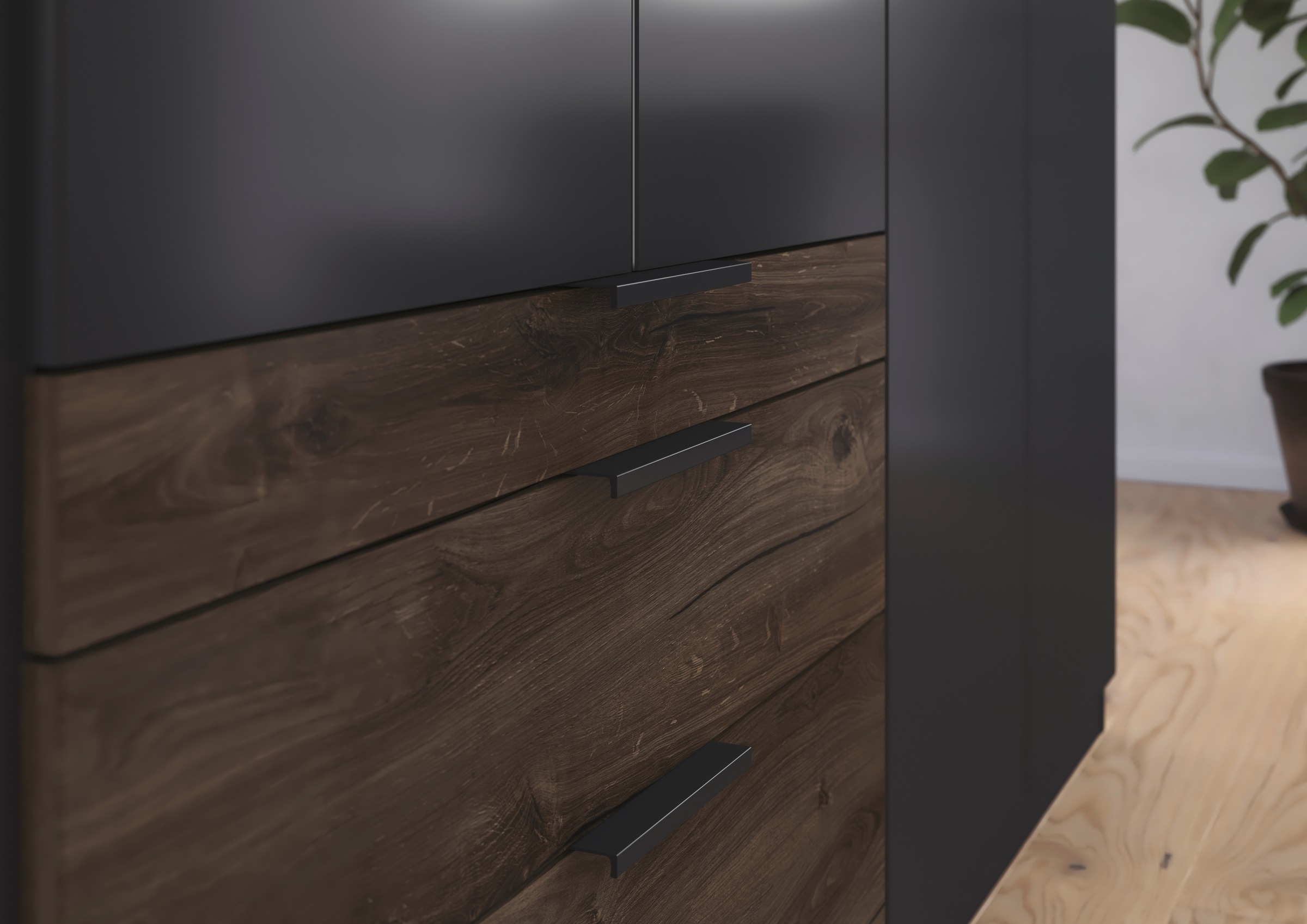 rauch Kleiderschrank »Drehtürenschrank Schrank Garderobe Schlafzimmerschrank KODA« oberer Schubkasten mit praktischer Inneneinteilung,  mit asymmetrisch angeordneten Schubladen MADE IN GERMANY