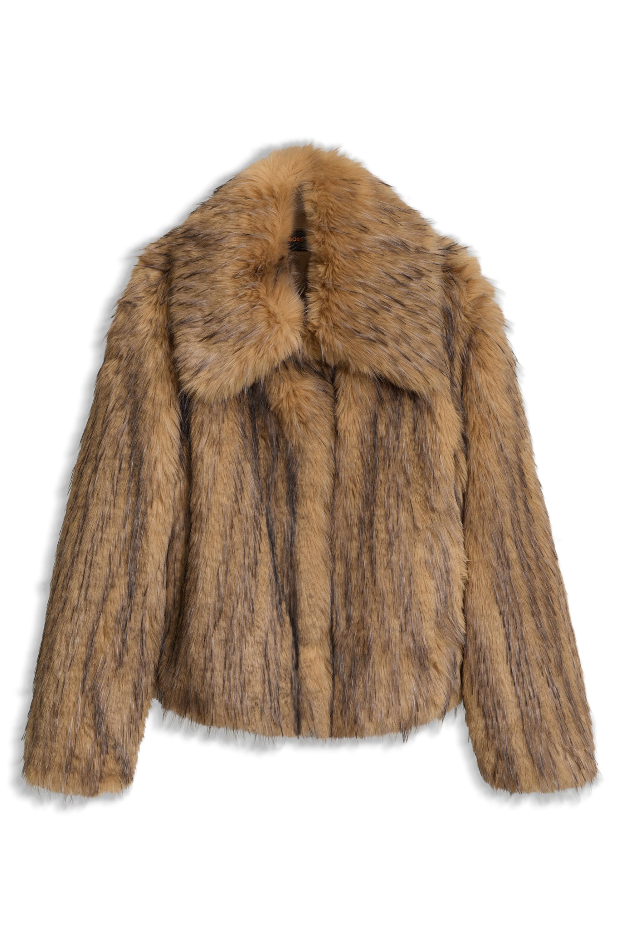 BOSS ORANGE Kurzmantel "Cefura Premium Damenmode" aus Kunstfell, Relaxed Fit
