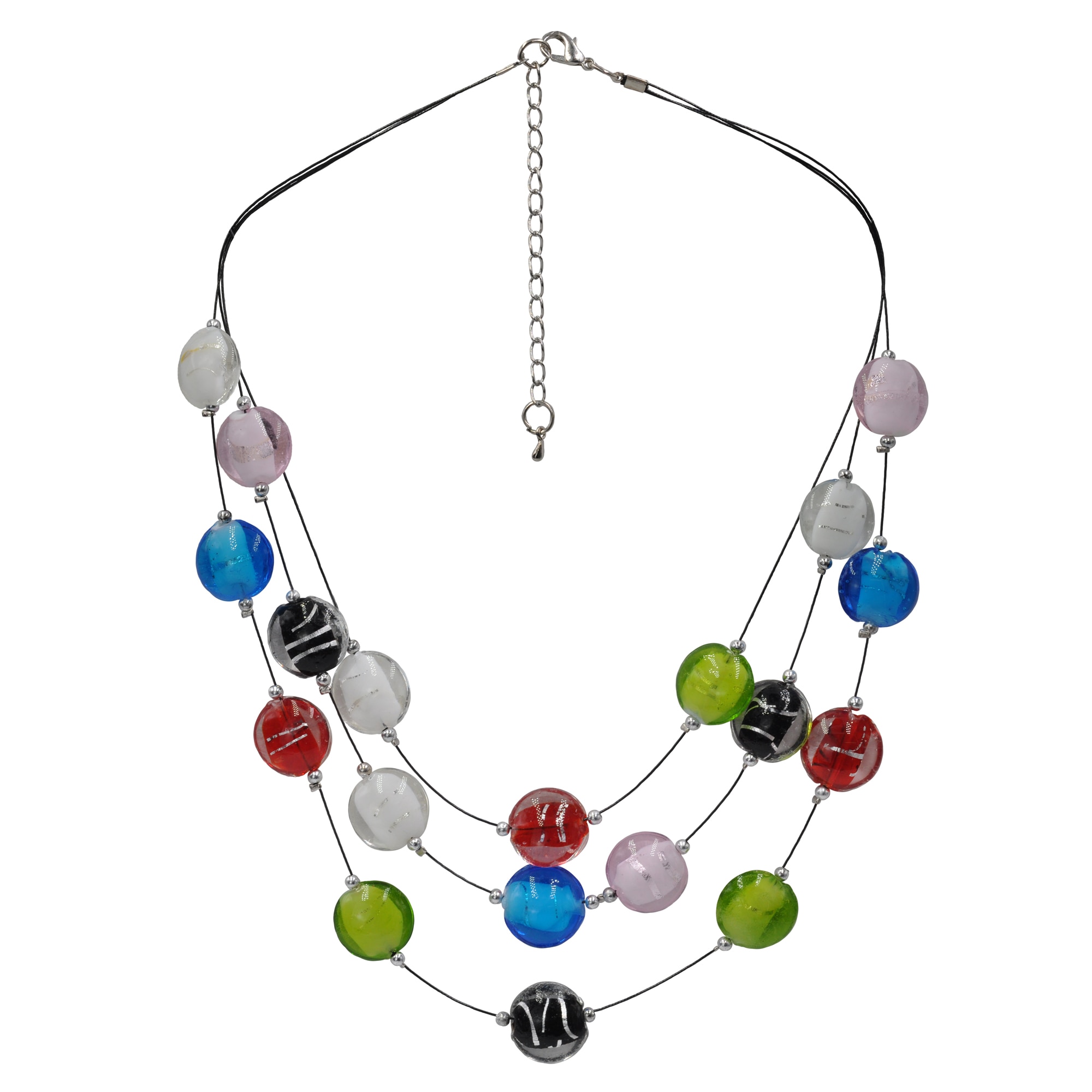 Steuer Collierkettchen »Set aus Collier und Armband mit bunten Glassteinen«