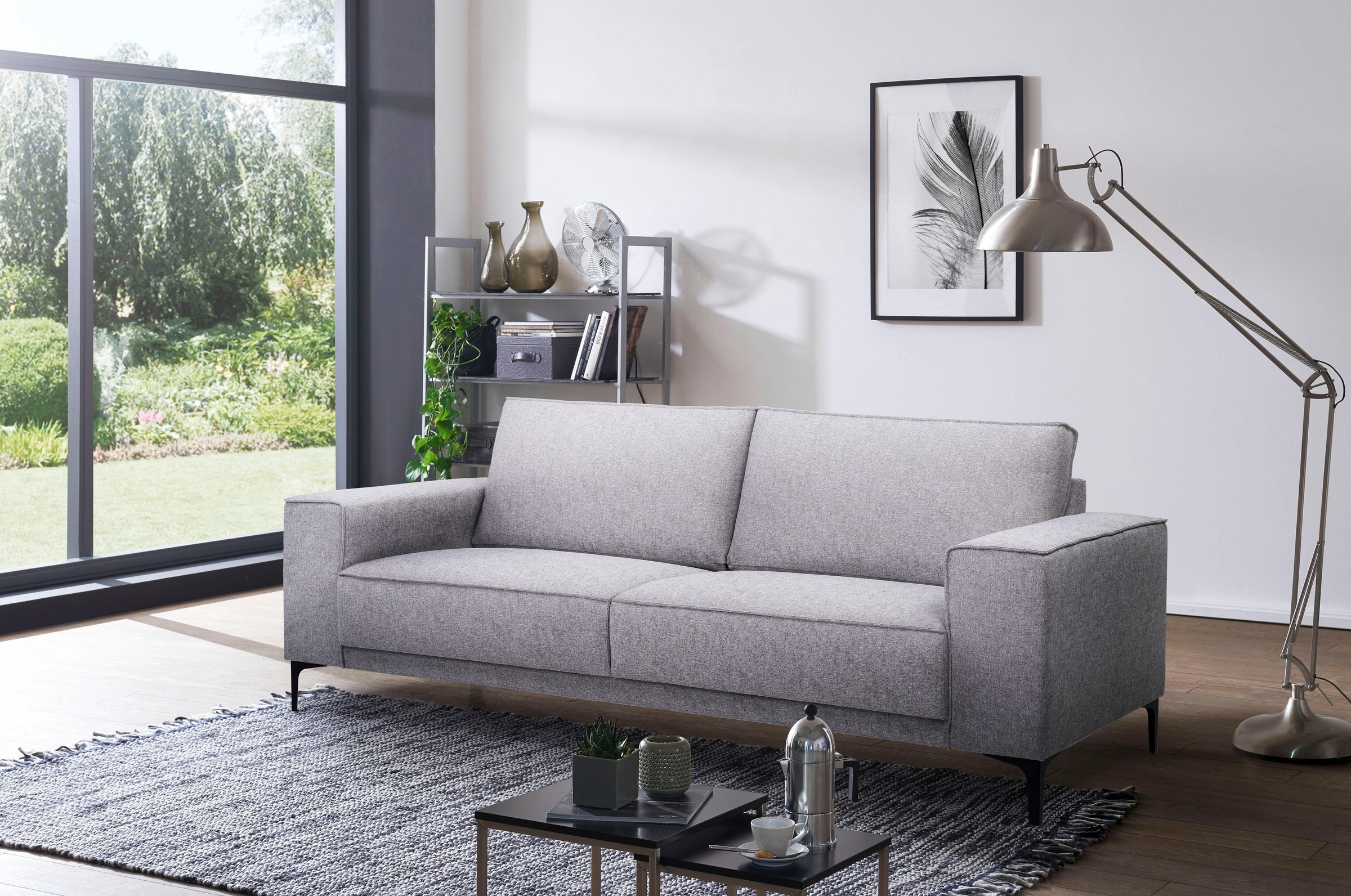 Places of Style 3-Sitzer "3er Sofa Oland, Struktur, Flachgewebe, Luxus-Micr günstig online kaufen