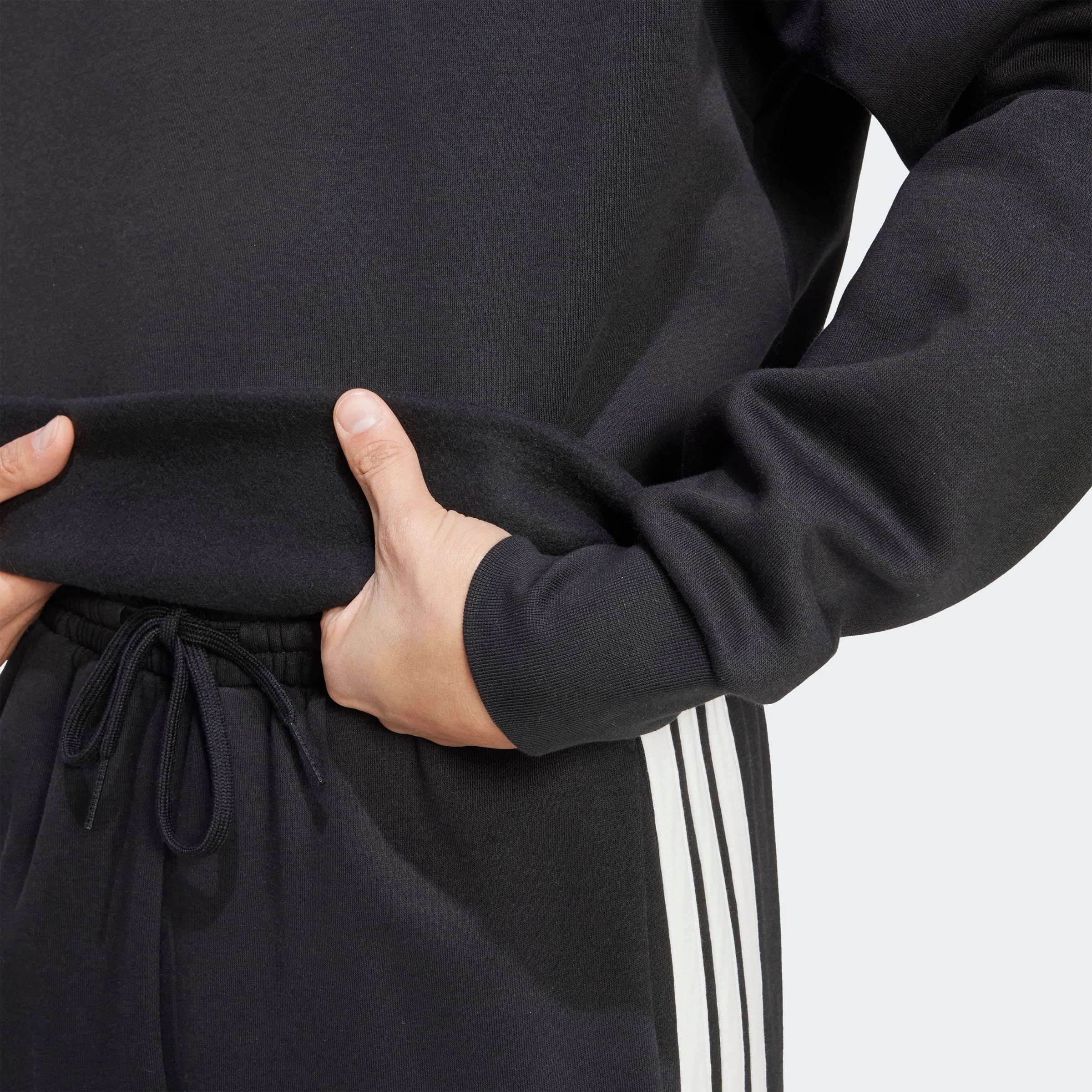 Adidas Essentials Linear Fleece Sweatshirt Schwarz/Weiß L 3