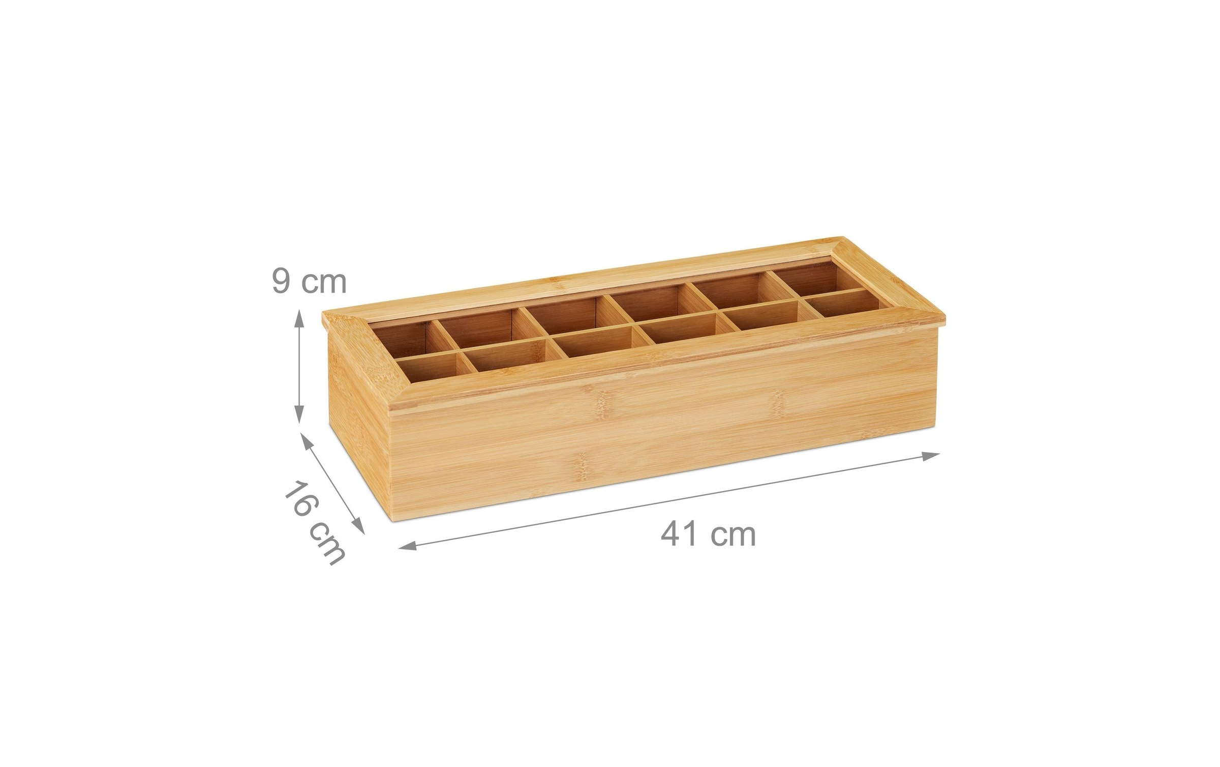 relaxdays Teebox »12 Fächer« Holzart: Bambus (China)